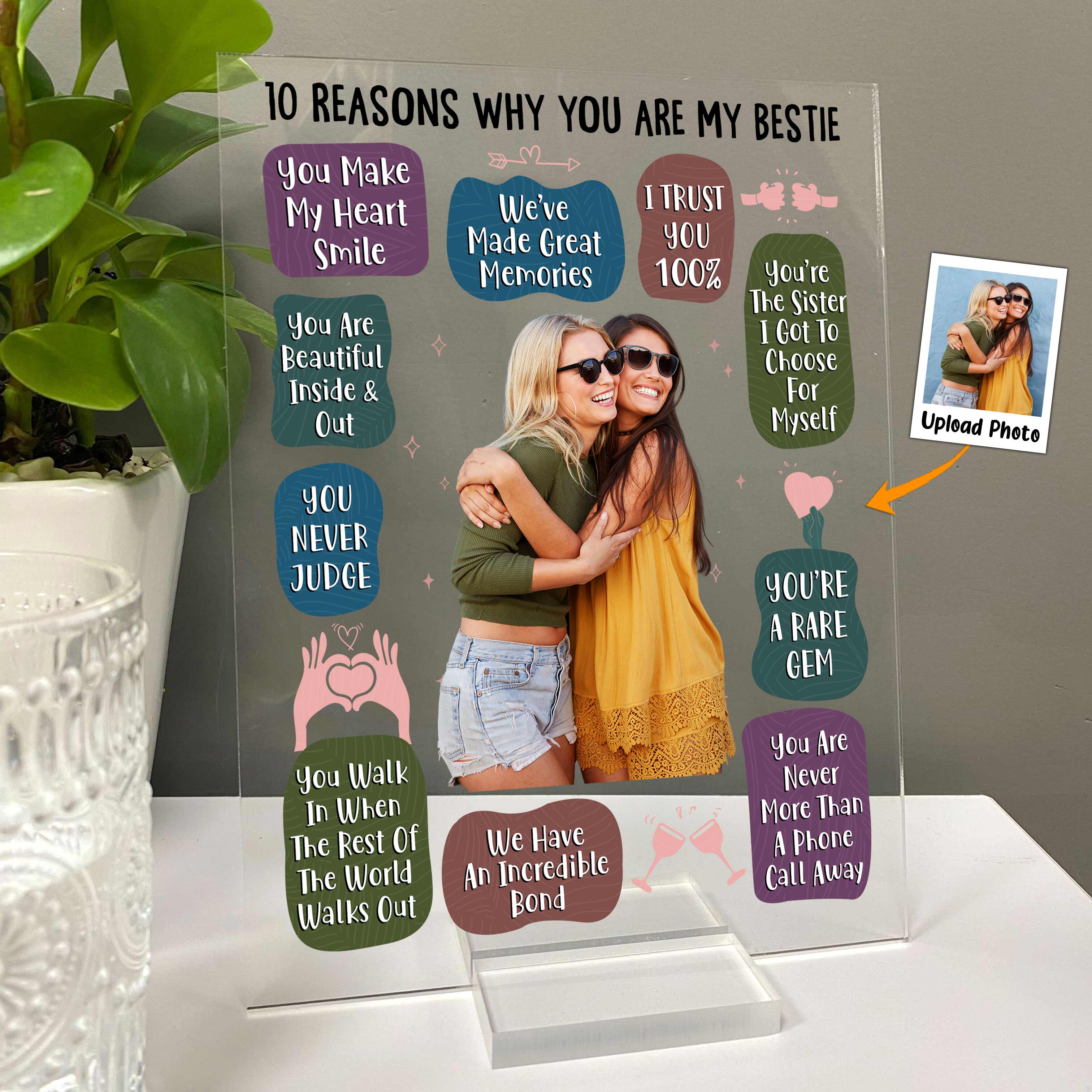 10 Reasons Why You Are My Bestie - Personalized Acrylic Photo Plaque - Image 2