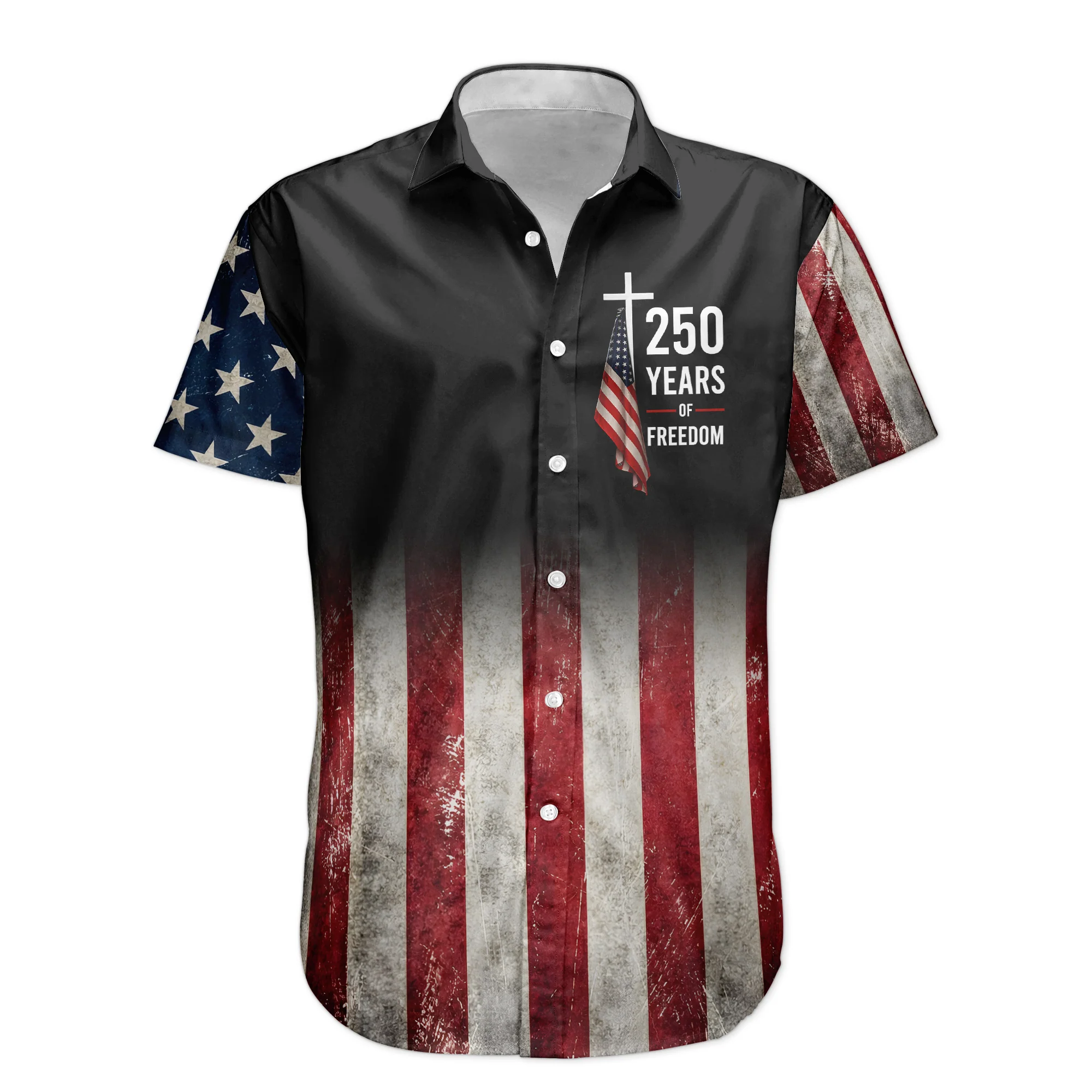 250 Years American Flag - Hawaiian Shirt - Image 5