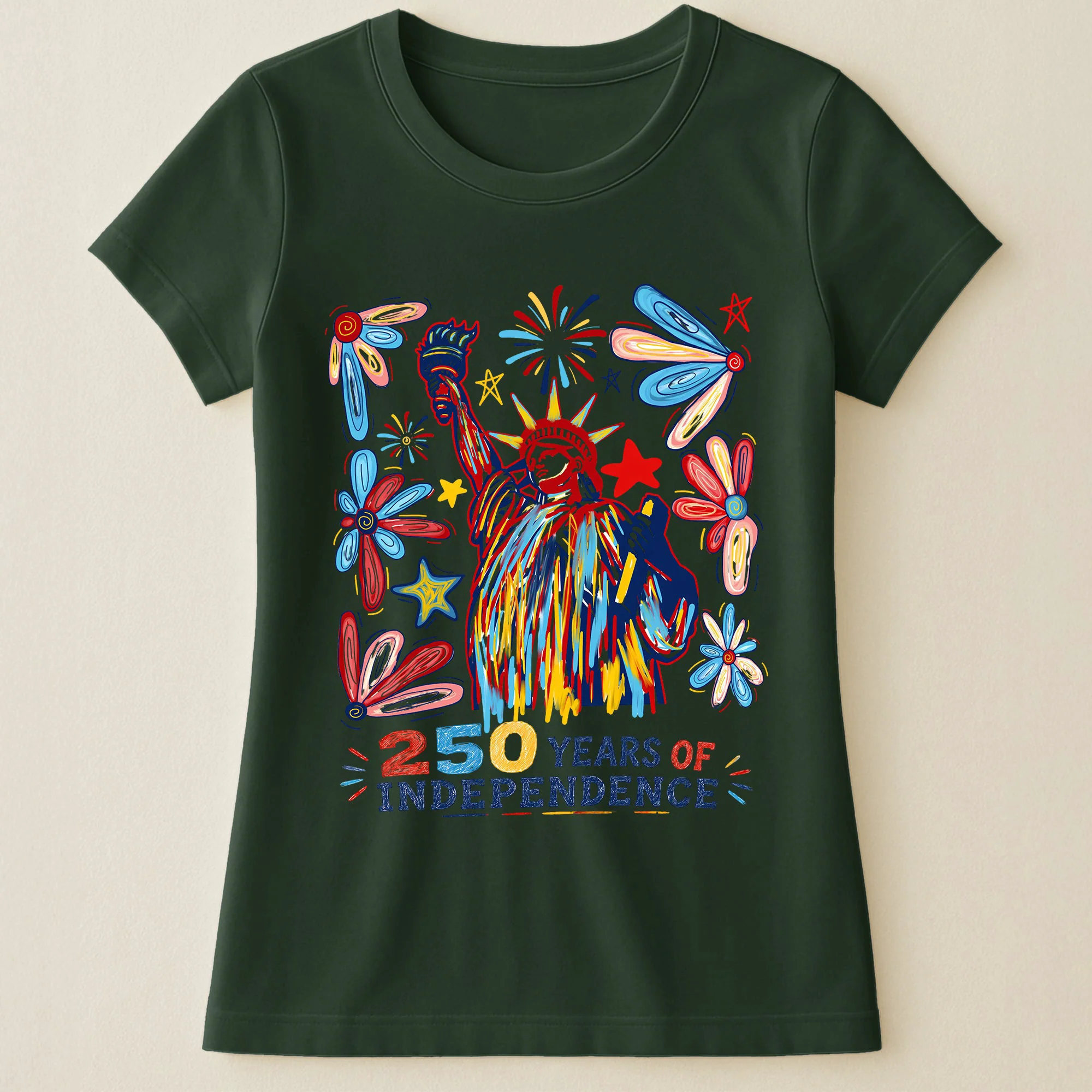 250 Years Independence Retro Style Colorful - Shirt - Image 29