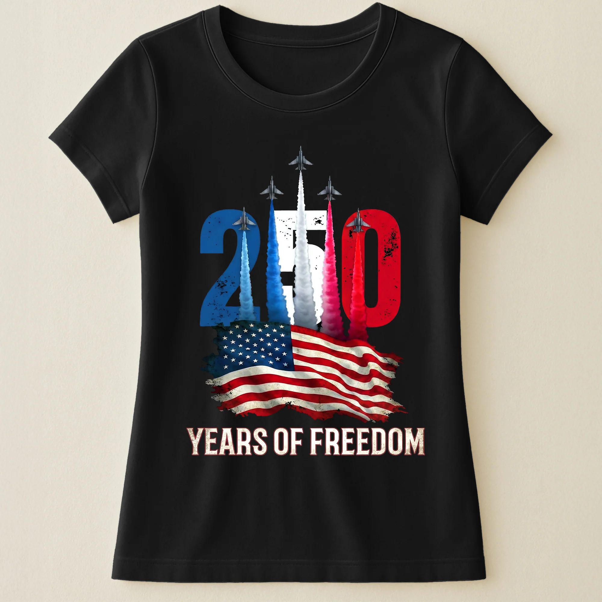 250 Years of Freedom Fighter Jet - Shirt - Image 8