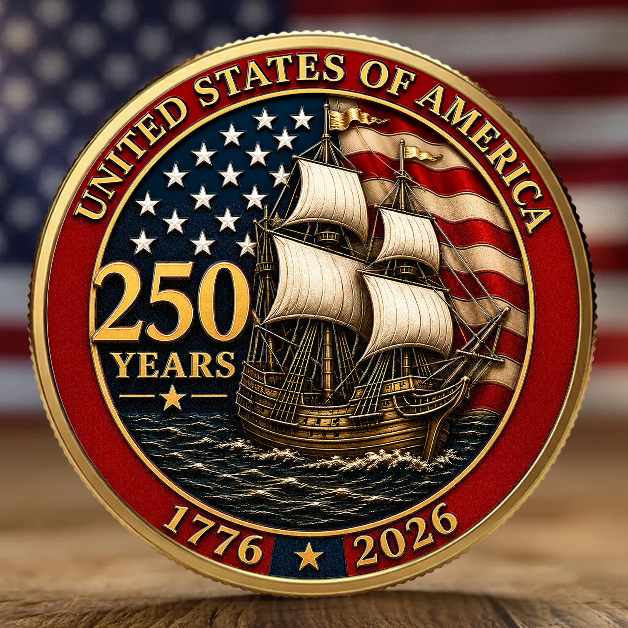 250 Years Of Freedom Mayflower Compact - Coin - Image 5