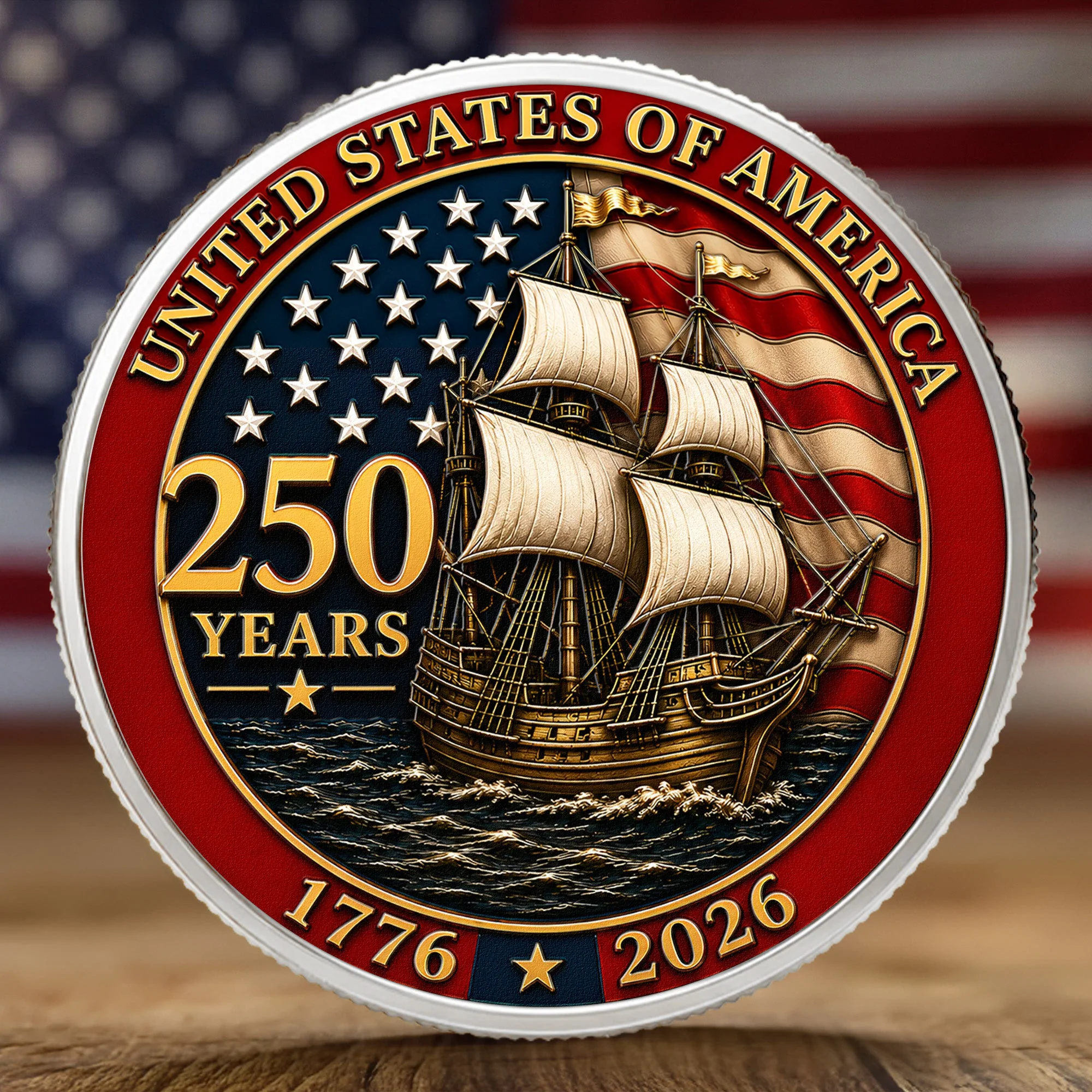 250 Years Of Freedom Mayflower Compact - Coin - Image 7