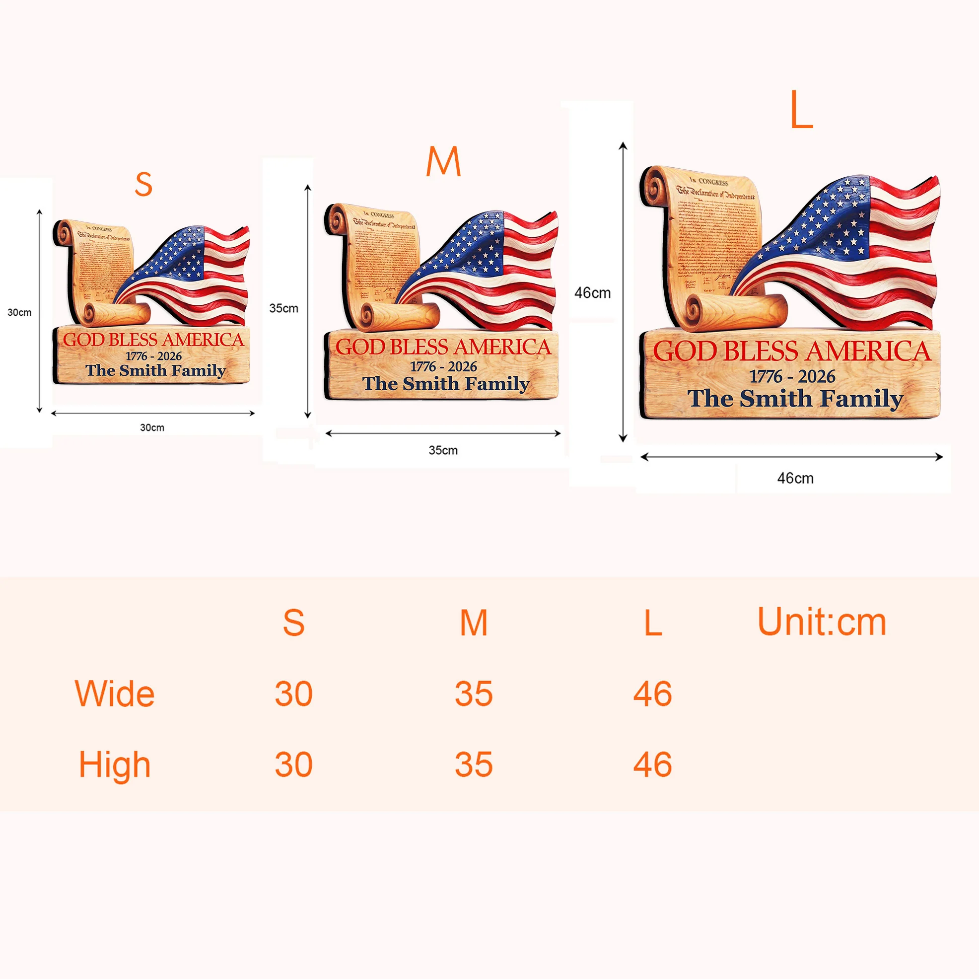 250 Years Of Freedom Patriotic Sign - Personalized Wood Sign - Image 4