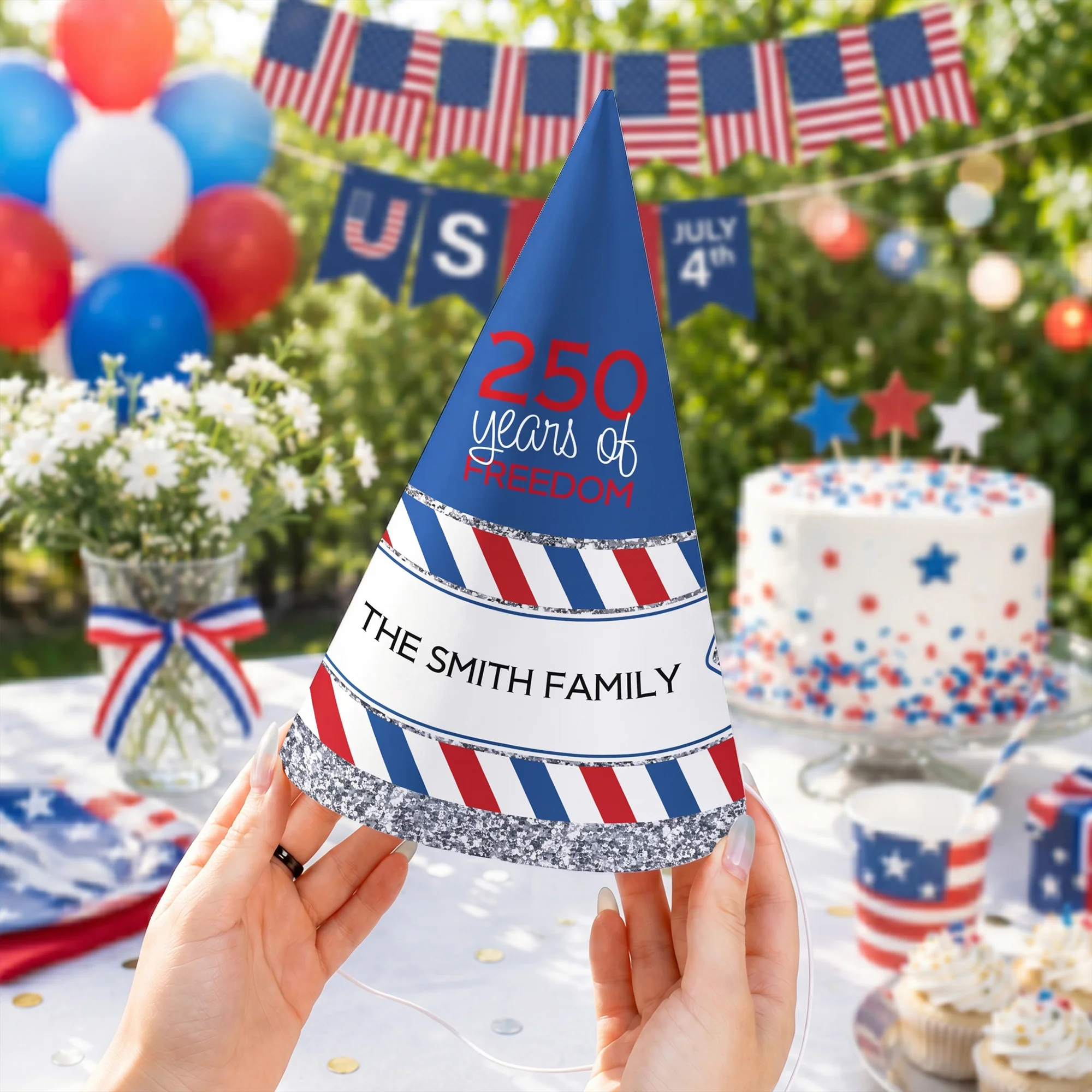 250 Years Of Freedom - Personalized Party Hats - Image 3