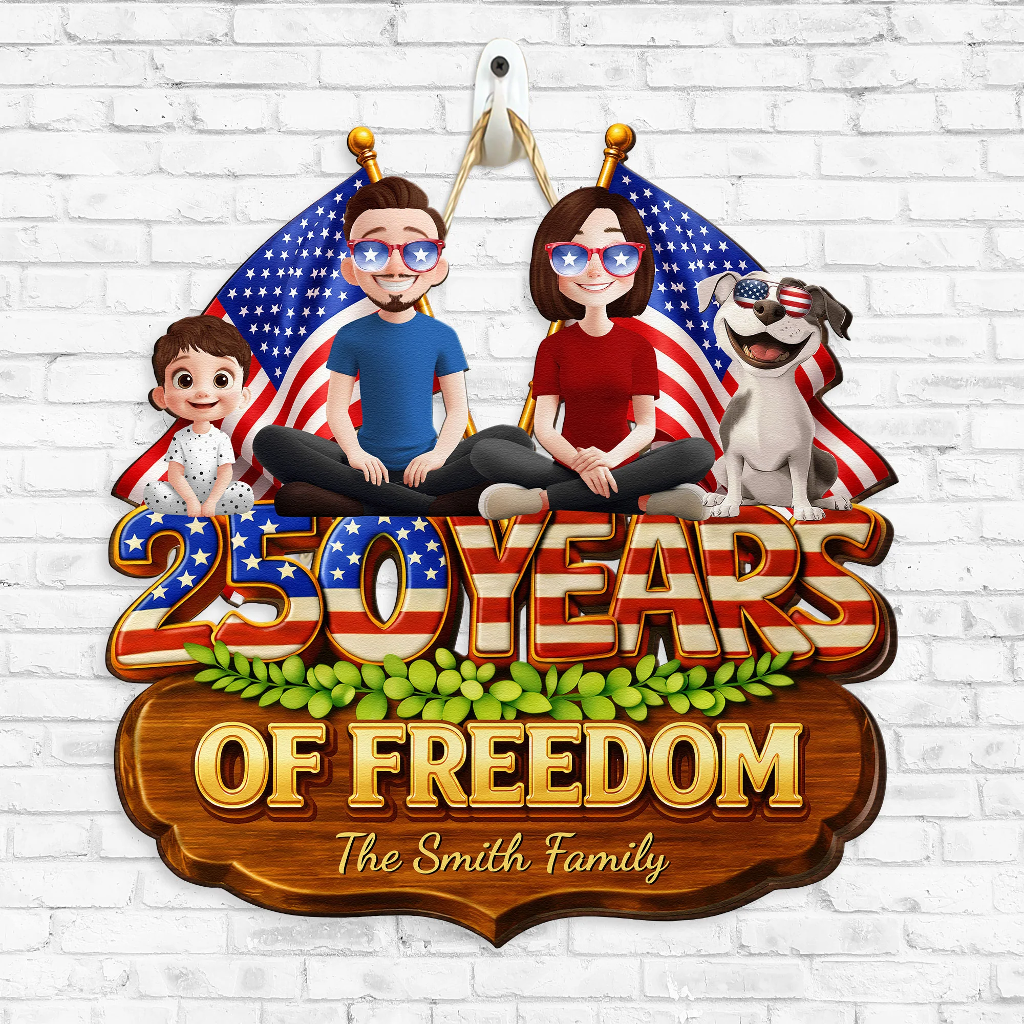 250 Years Of Freedom - Personalized Wood Sign - Image 2