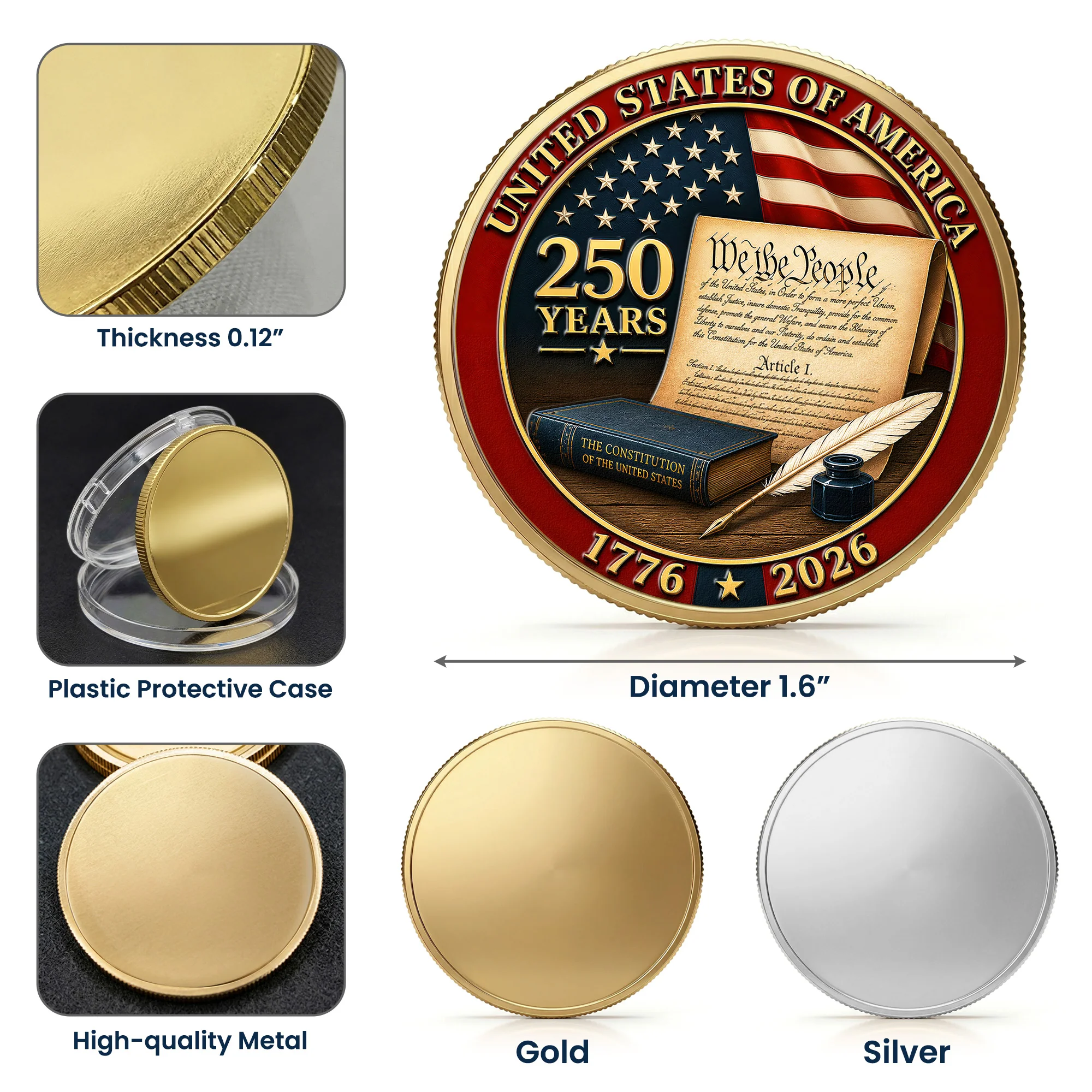 250 Years Of Freedom U.S. Constitution - Coin - Image 7