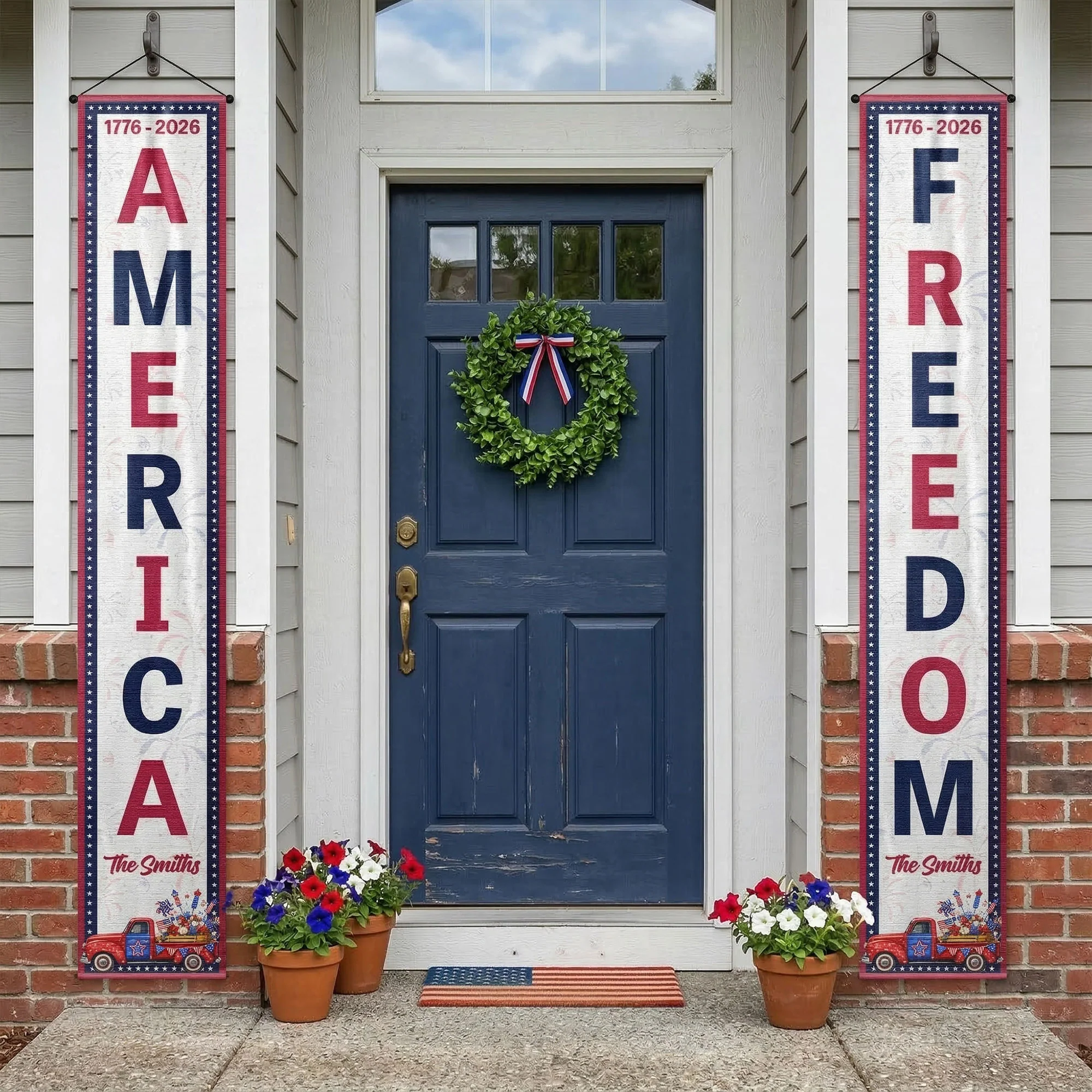 250 Years Of Freedom Usa Patriotic Decor - Personalized Porch Banners - Image 3