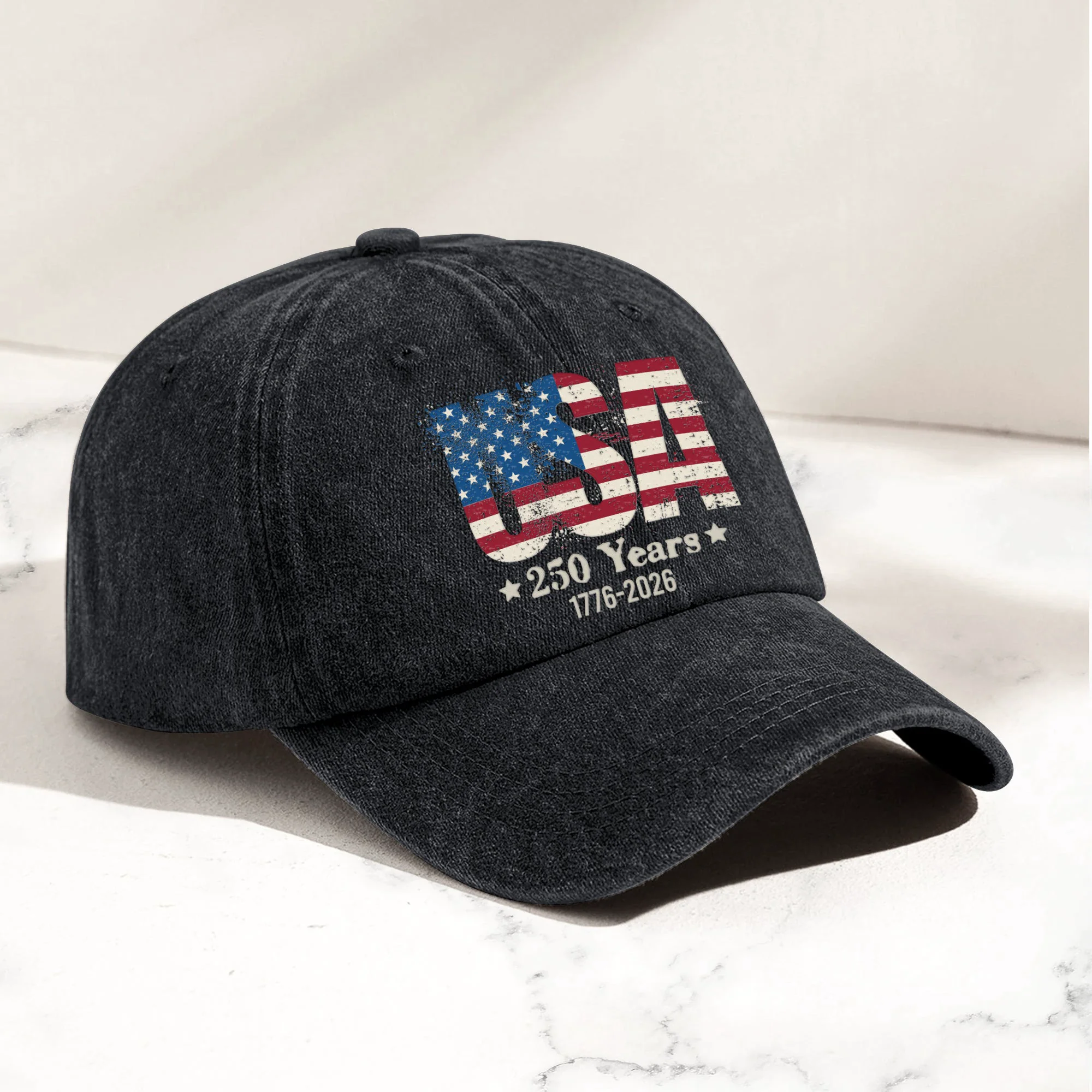 250 Years Of Freedome Since 1776 - Distressed Denim Cap - Image 2