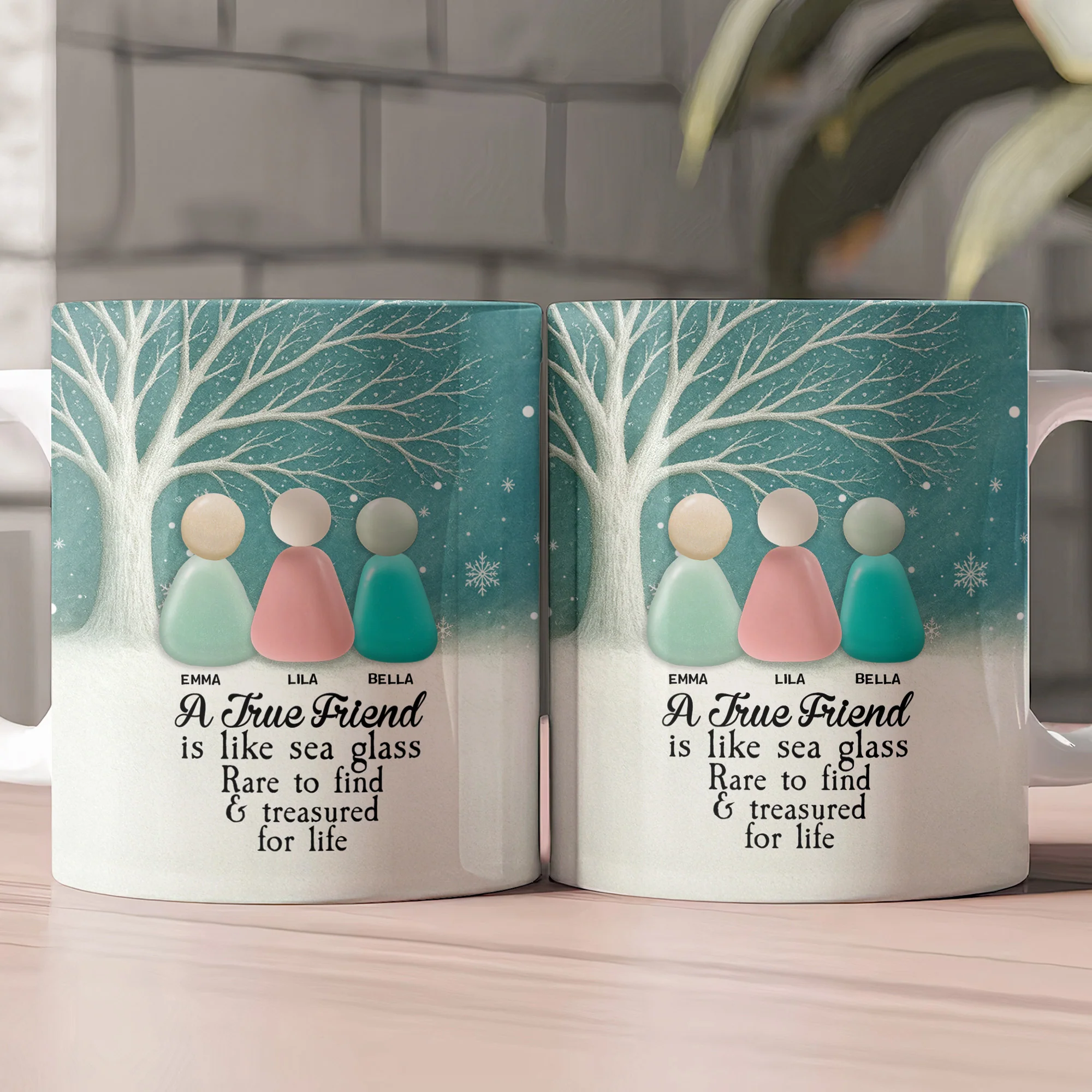 2D Printed Sea Glass - A True Friend Is Like Sea Glass Rare To Find And Treasured For Life - Personalized Mug - Image 2