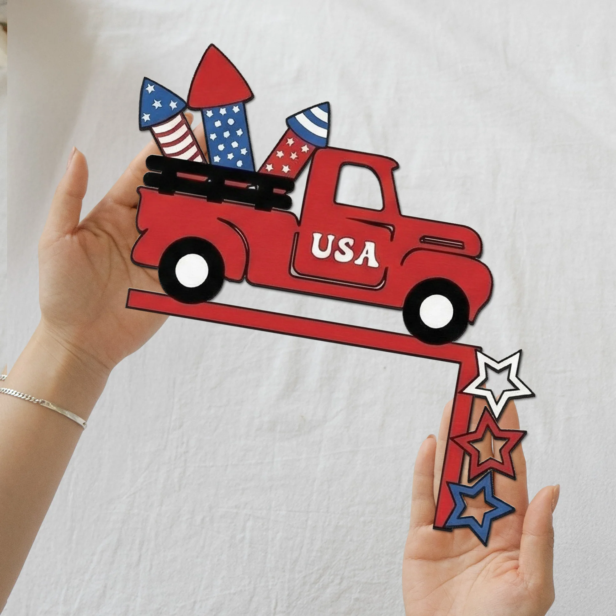 4th Of July Patriotic Usa 250th Anniversary - Personalized Door Corner Wood Sign - Image 3