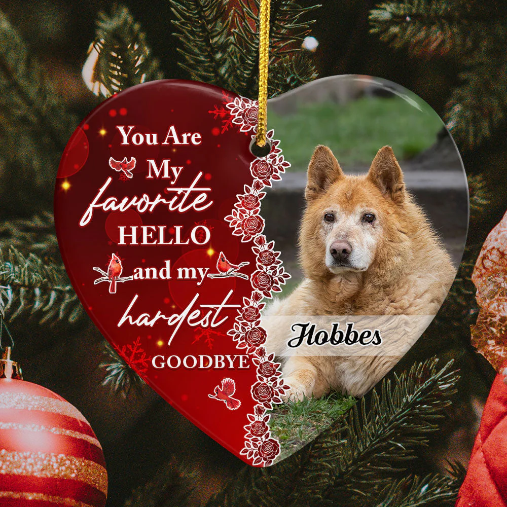 A Big Piece Of My Heart Leaves In Heaven - Personalized Ceramic Photo Ornament - Image 6
