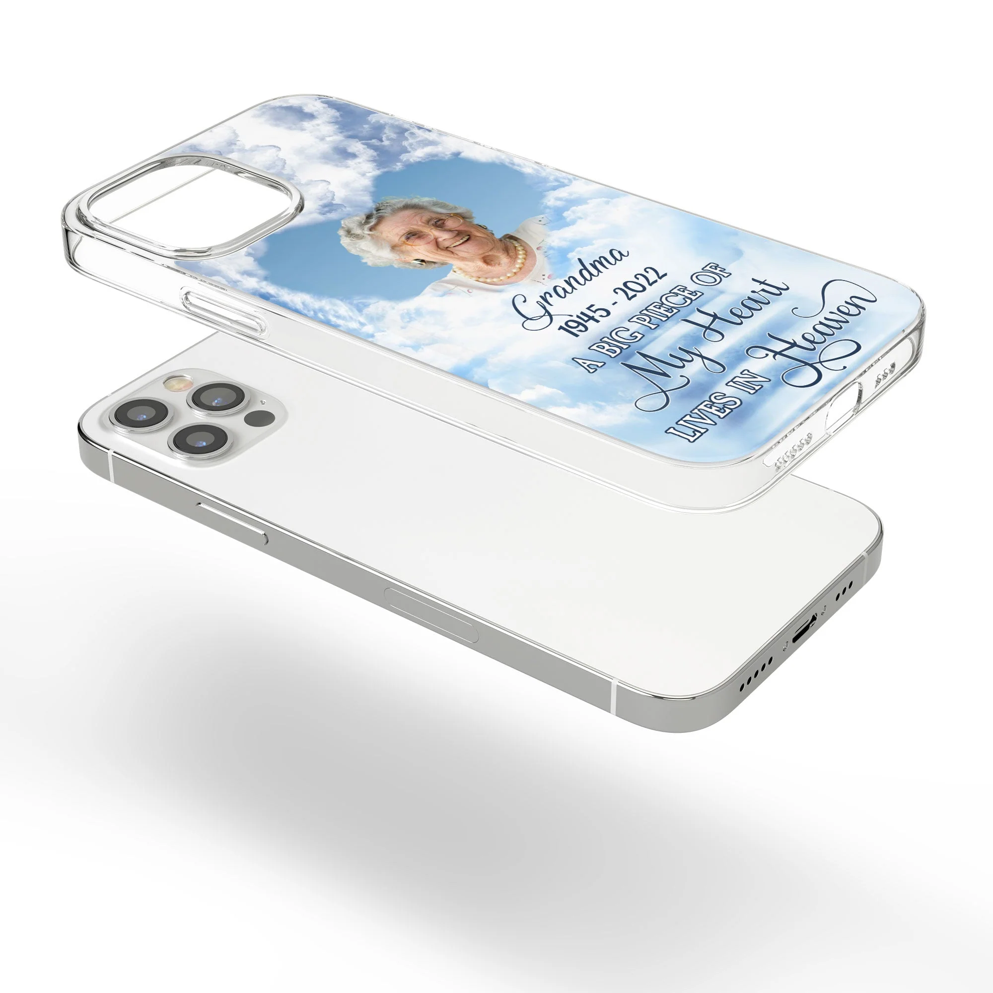 A Big Piece Of My Heart Lives In Heaven - Personalized Clear Phone Case - Image 7