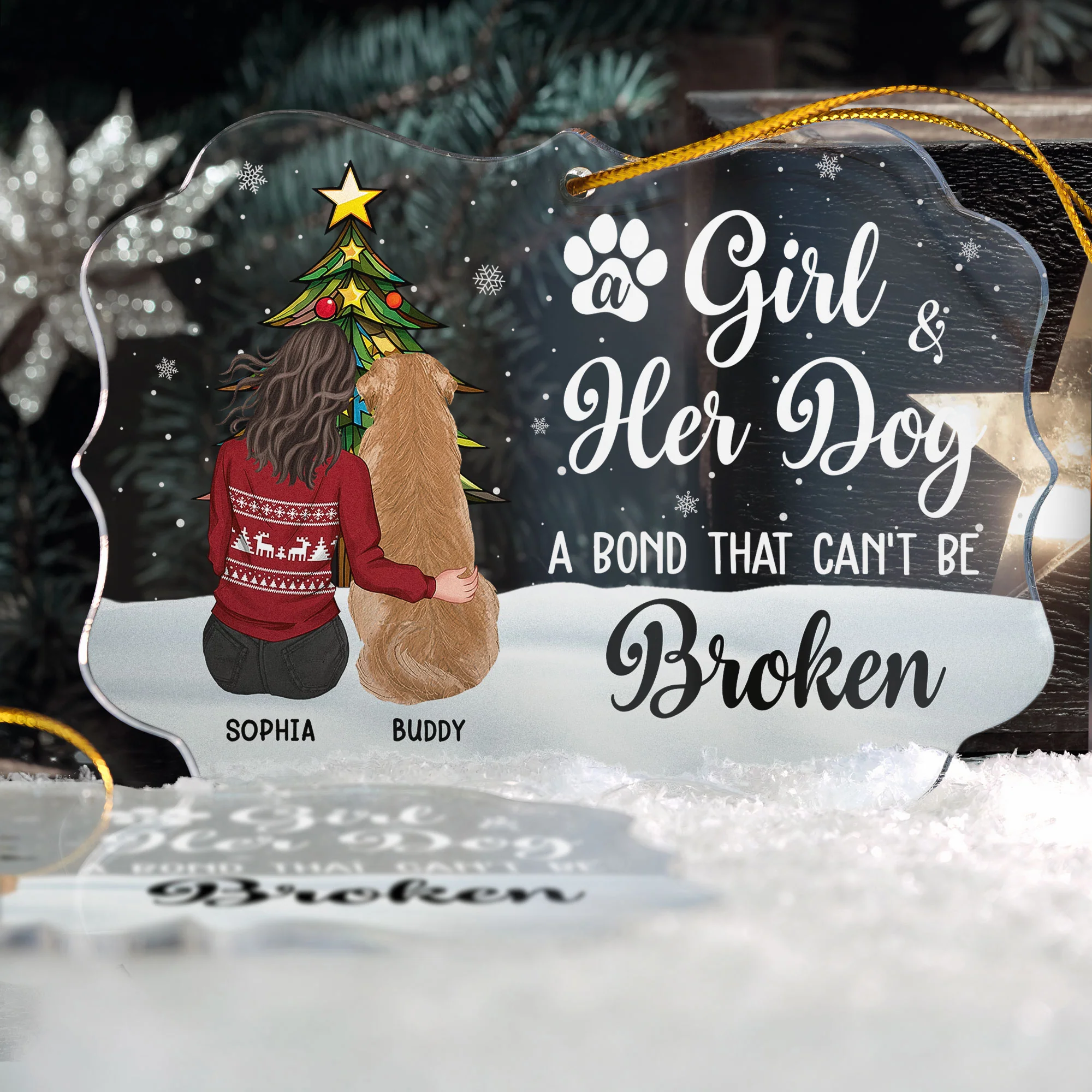 A Bond That Can't Be Broken - Christmas Time - Personalized Acrylic Ornament - Image 2