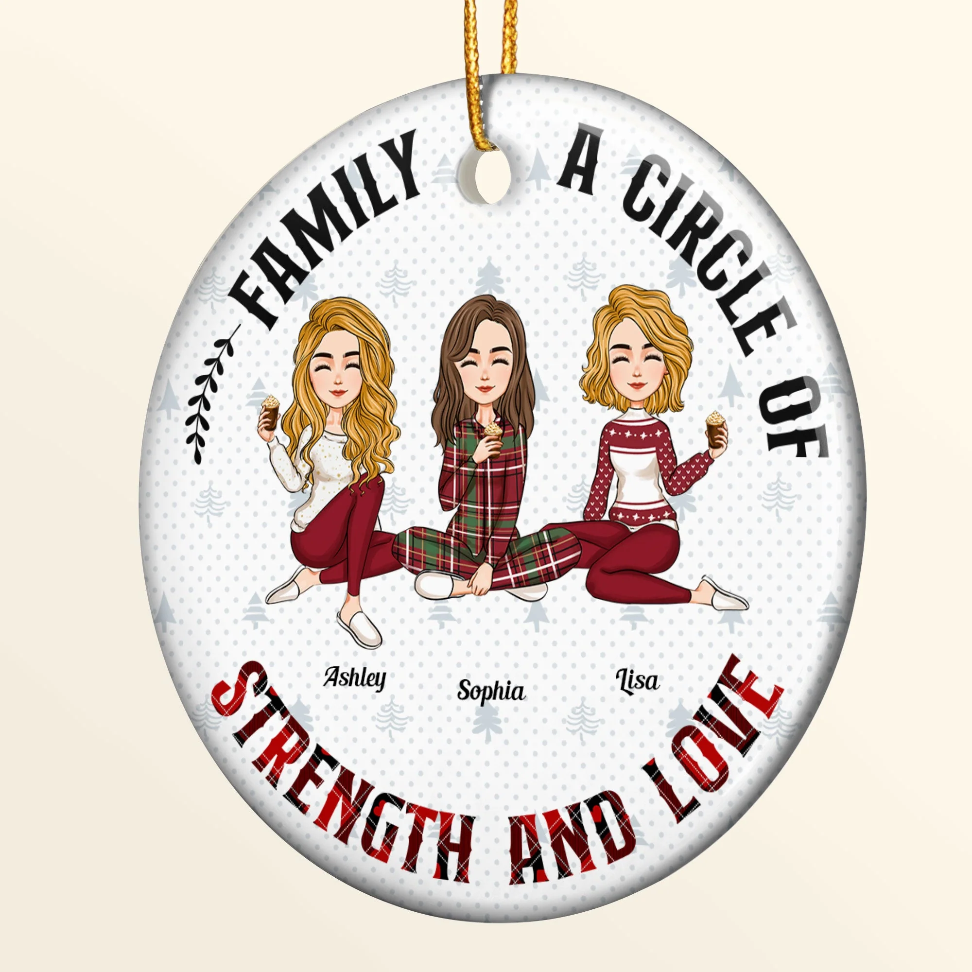 A Circle Of Strength And Love - Personalized Ceramic Ornament - Image 5