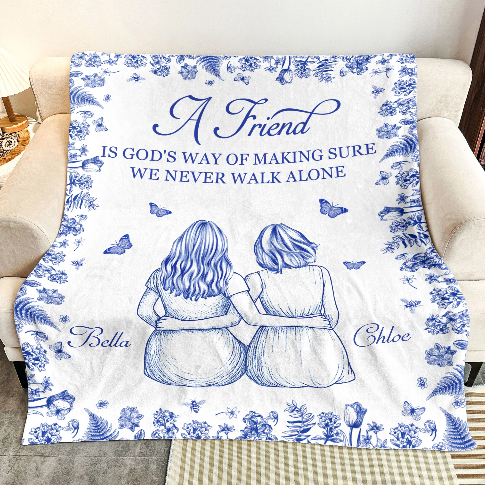 A Friend Is God's Way - Personalized Blanket - Image 3
