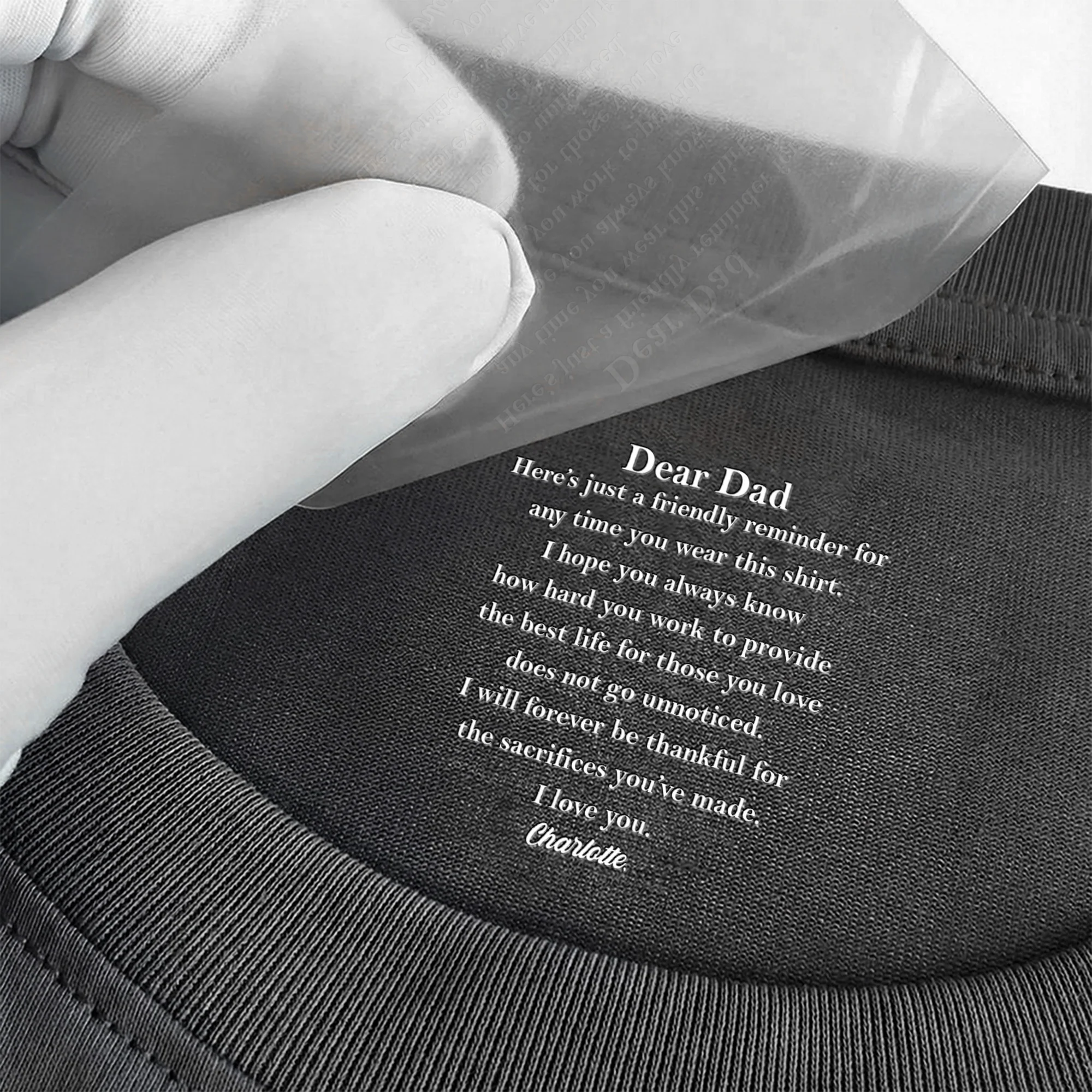 A Friendly Reminder For Any Time Dad Wear This Shirt - Hidden Message In Neck - Personalized Shirt - Image 3