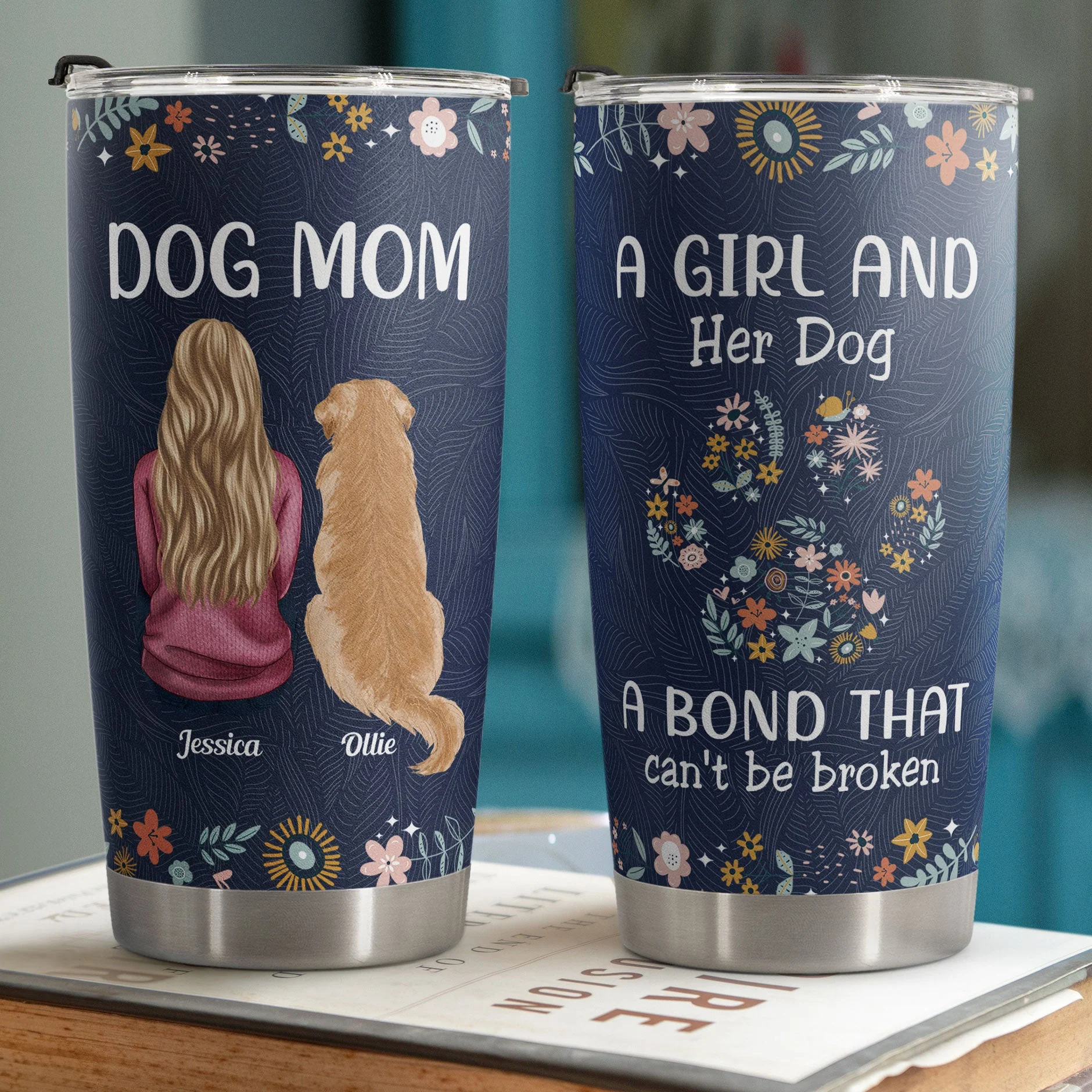 A Girl And Her Dog Unbreakable Bond New - Personalized Tumbler Cup - Image 2