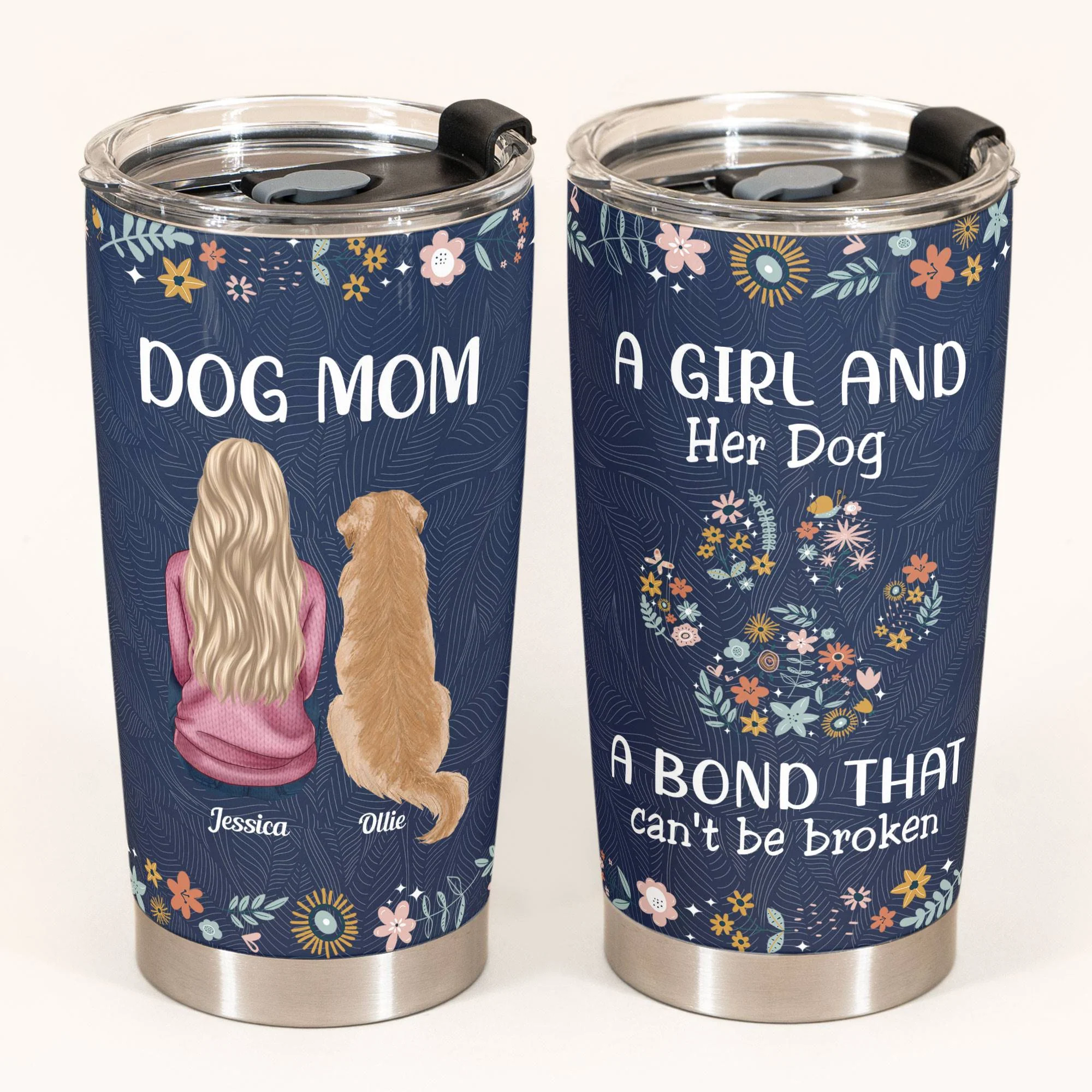 A Girl And Her Dog Unbreakable Bond New - Personalized Tumbler Cup - Image 3