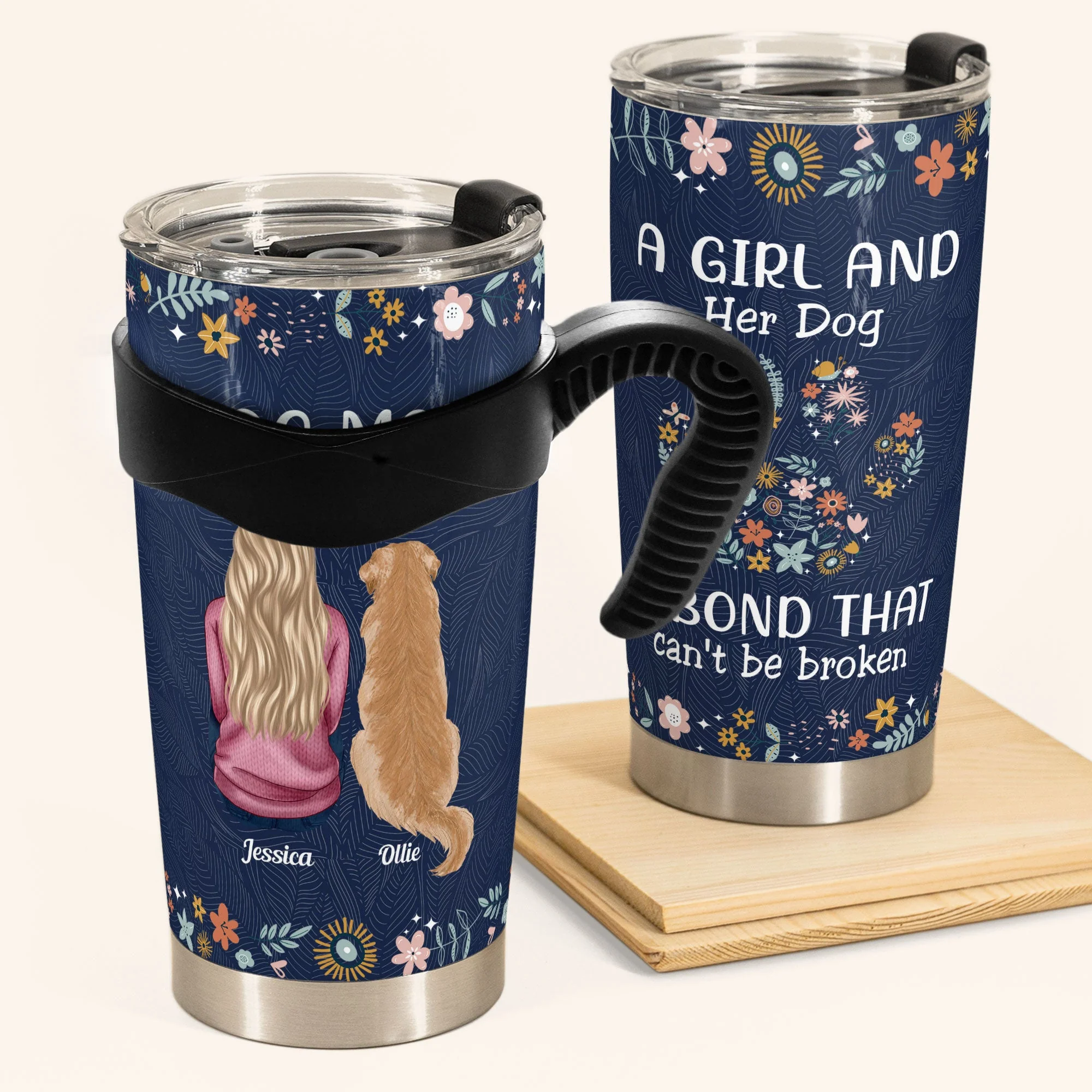 A Girl And Her Dog Unbreakable Bond New - Personalized Tumbler Cup - Image 4
