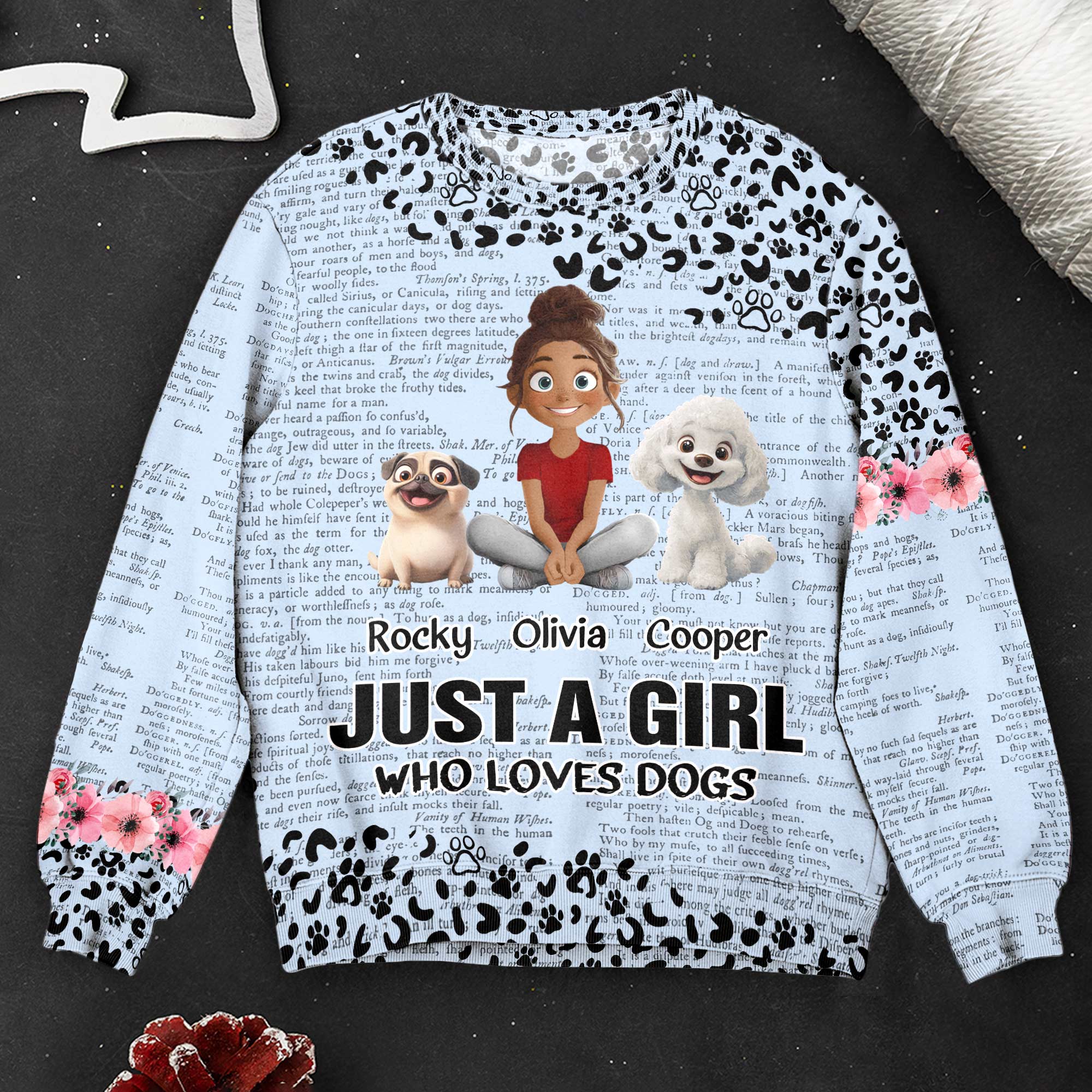 A Girl And Her Dogs Unbreakable Bond - Personalized 3D Printed Sweatshirt - Image 3