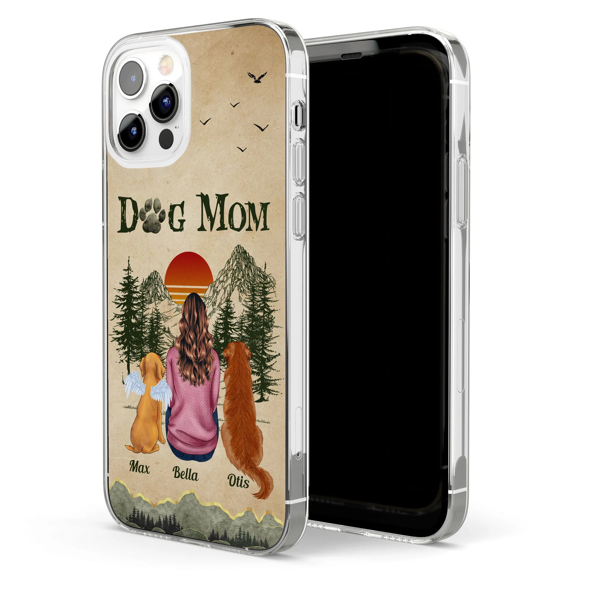 A Girl And Her Dogs Unbreakable Bond - Personalized Clear Phone Case - Image 4