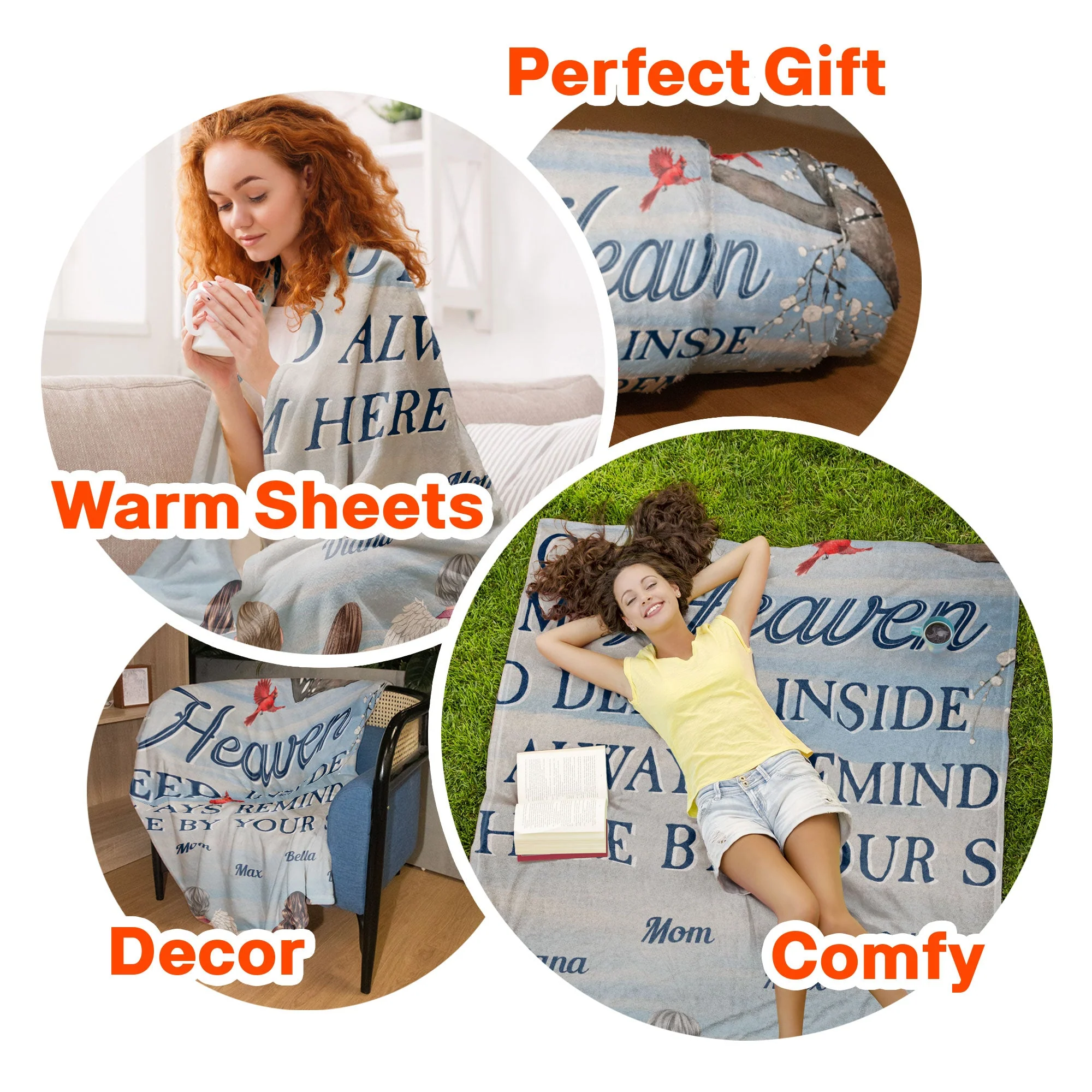 A Hug From Heaven, I'm Always By Your Side - Personalized Blanket - Mother's Day Gift, Memorial Blanket For Family, Grief, Sympathy, Comfort Gift - Image 6