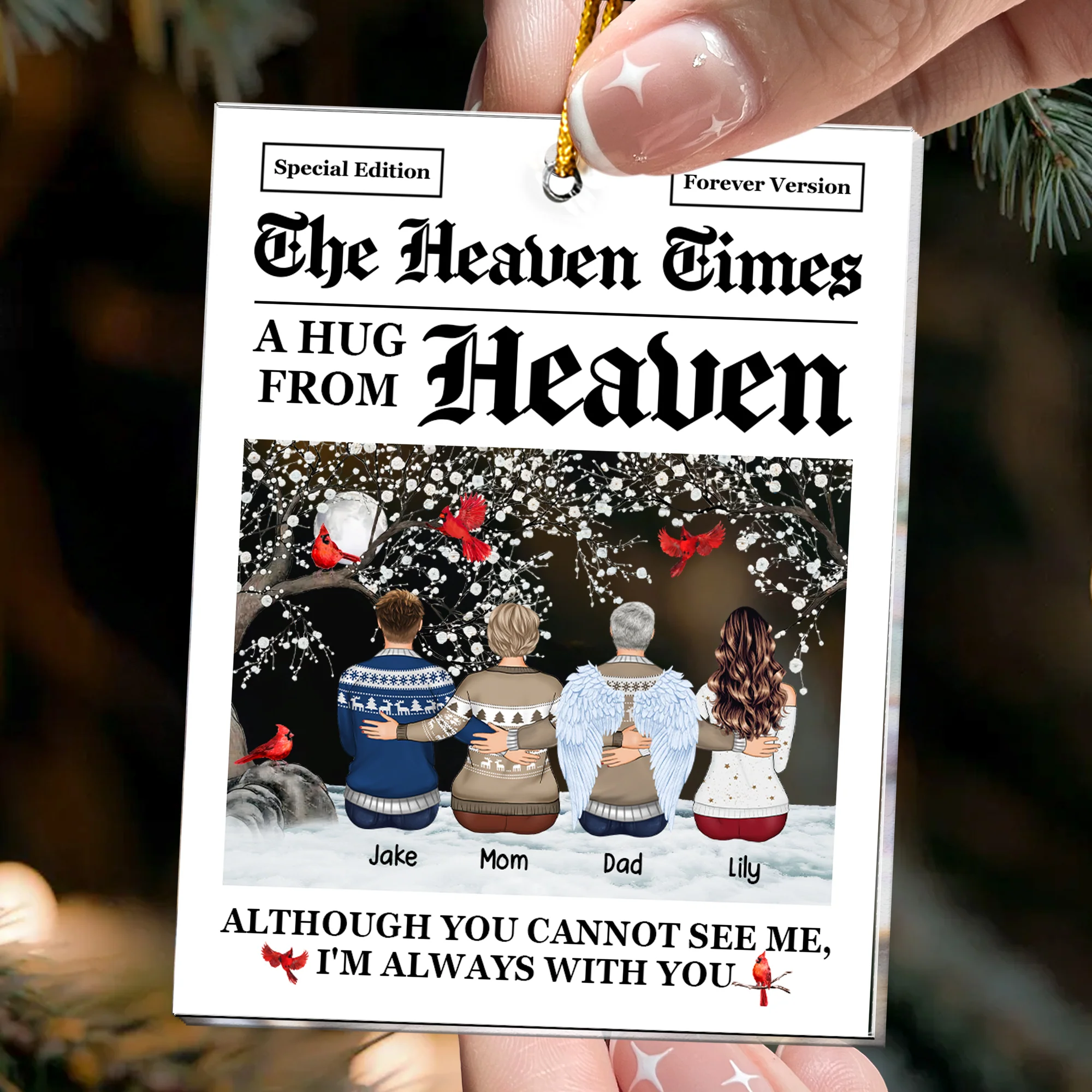 A Hug From Heaven I'm Always With You - Personalized Acrylic Ornament - Image 2