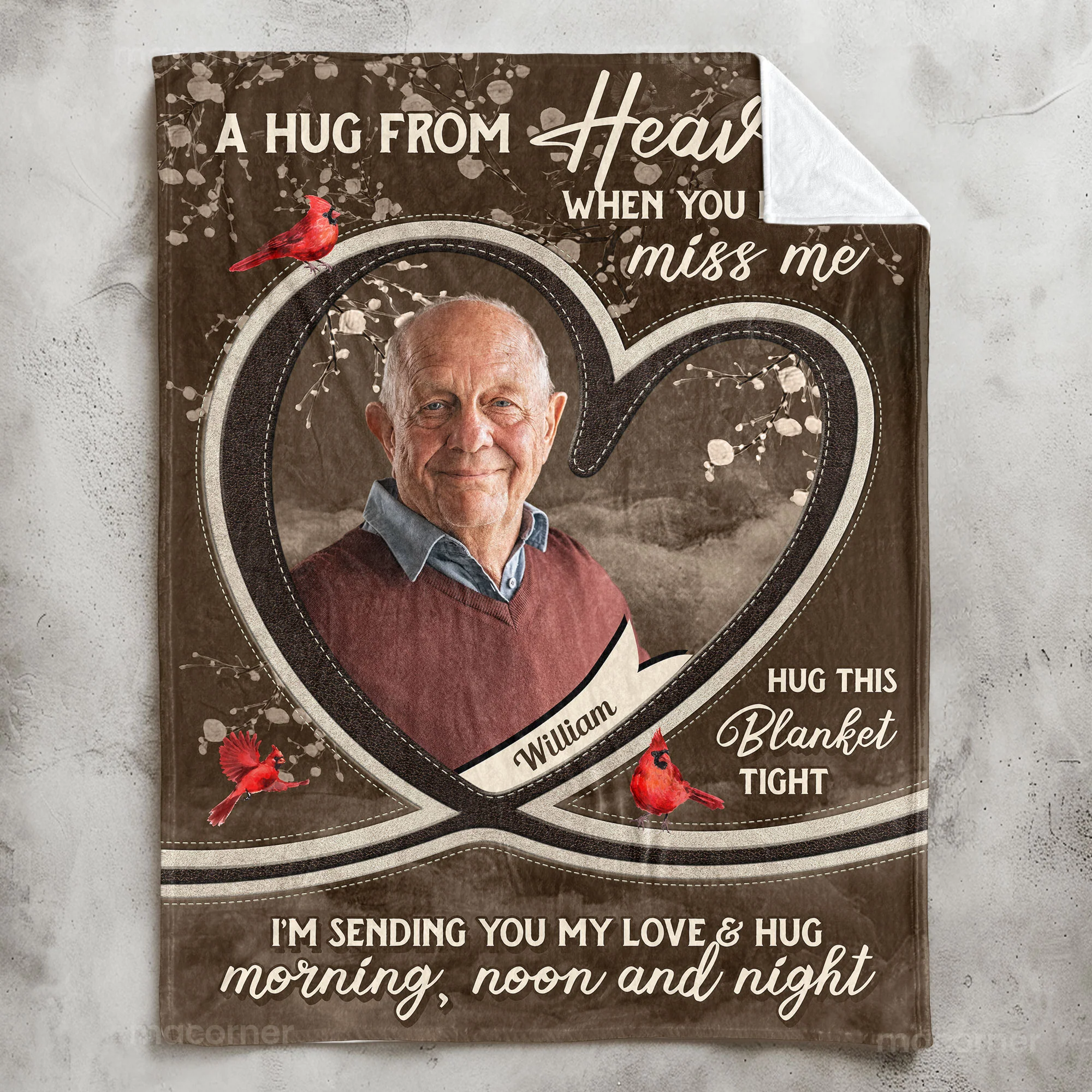A Hug From Heaven I'm Sending You My Love & Hug - Personalized Photo Blanket - Image 4