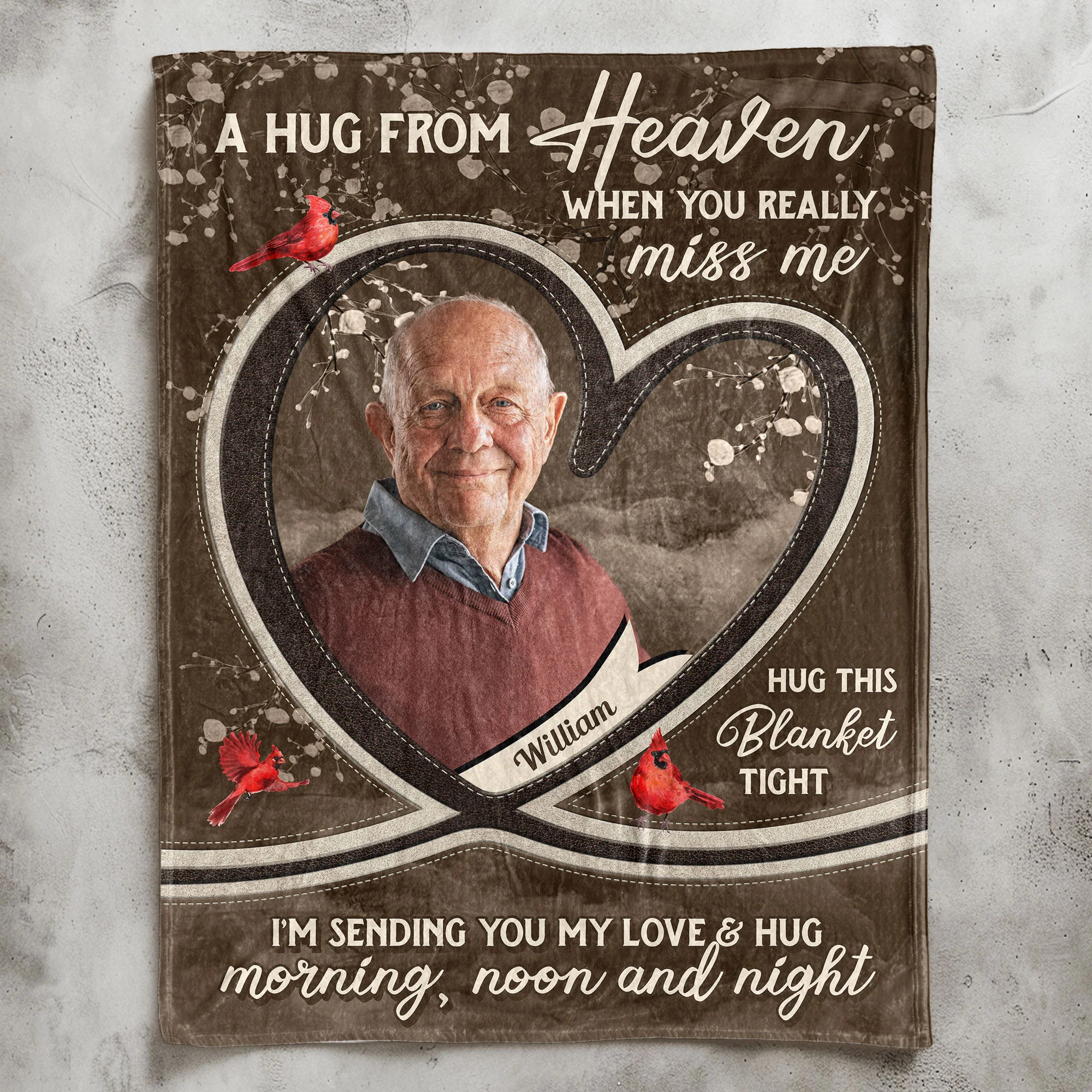 A Hug From Heaven I'm Sending You My Love & Hug - Personalized Photo Blanket - Image 7
