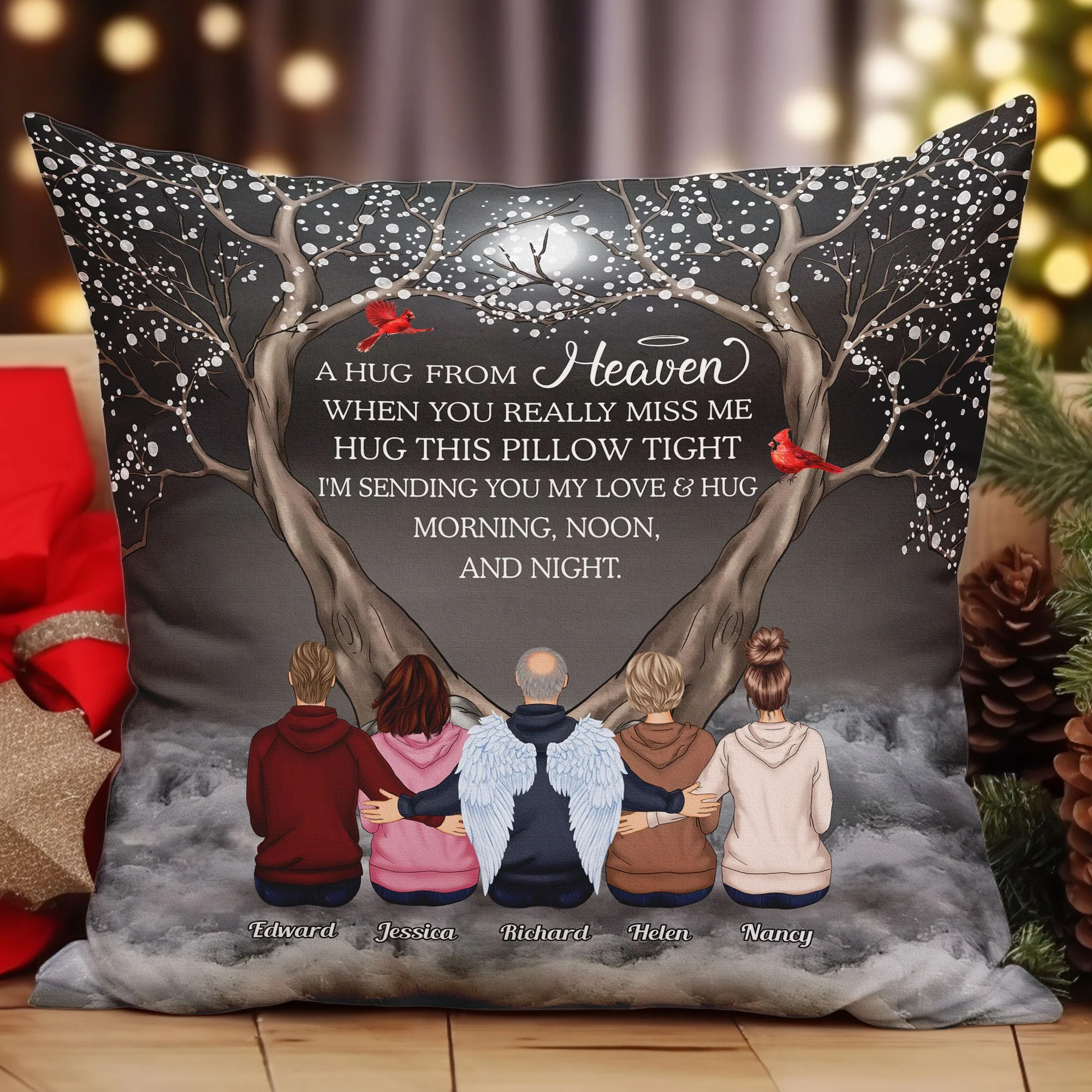 A Hug From Heaven Memorial Gift For Family - Personalized Pillow - Image 2