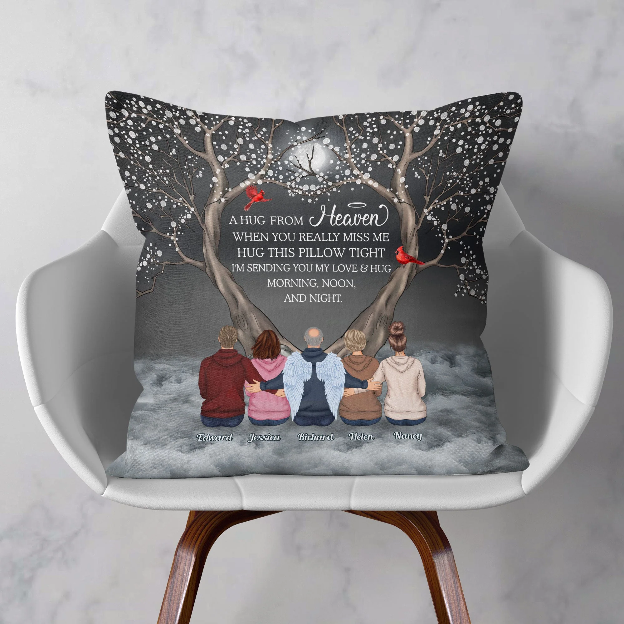 A Hug From Heaven Memorial Gift For Family - Personalized Pillow - Image 3