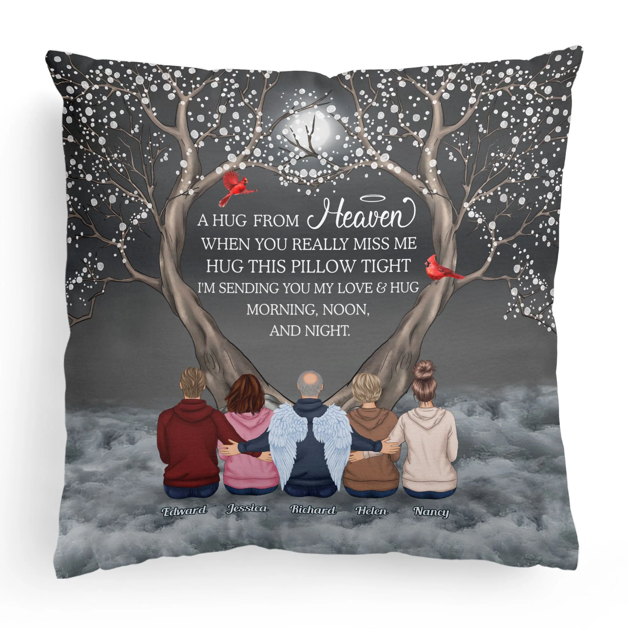 A Hug From Heaven Memorial Gift For Family - Personalized Pillow - Image 5