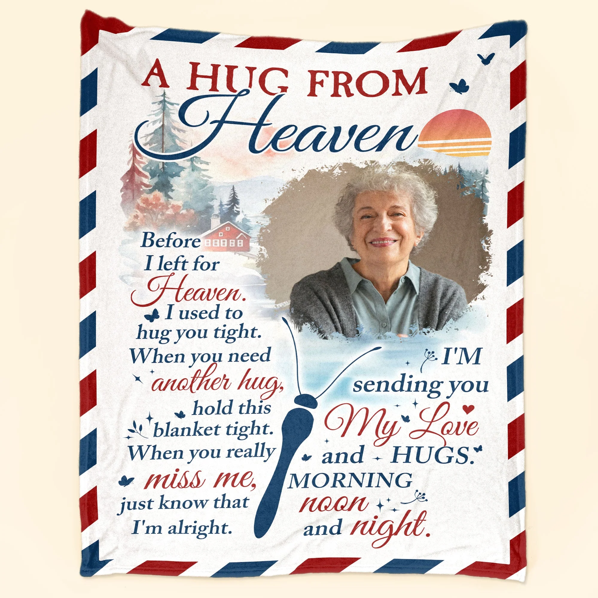 A Hug From Heaven Memorial Gift - Personalized Photo Blanket - Image 2