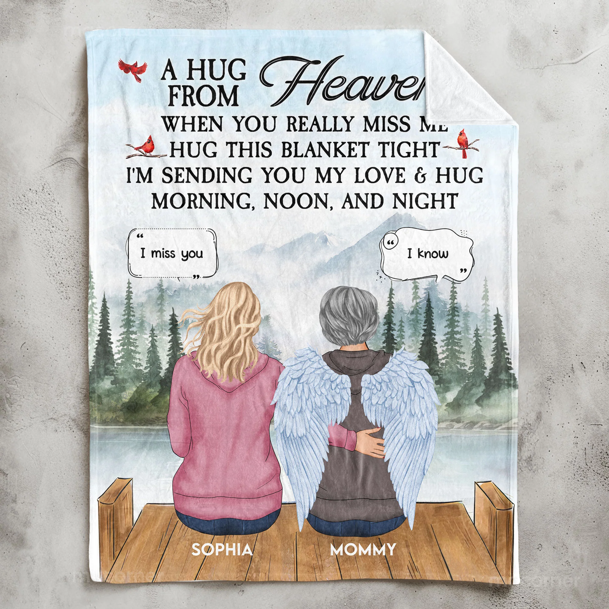 A Hug From Heaven, New Version - Personalized Blanket - Image 2