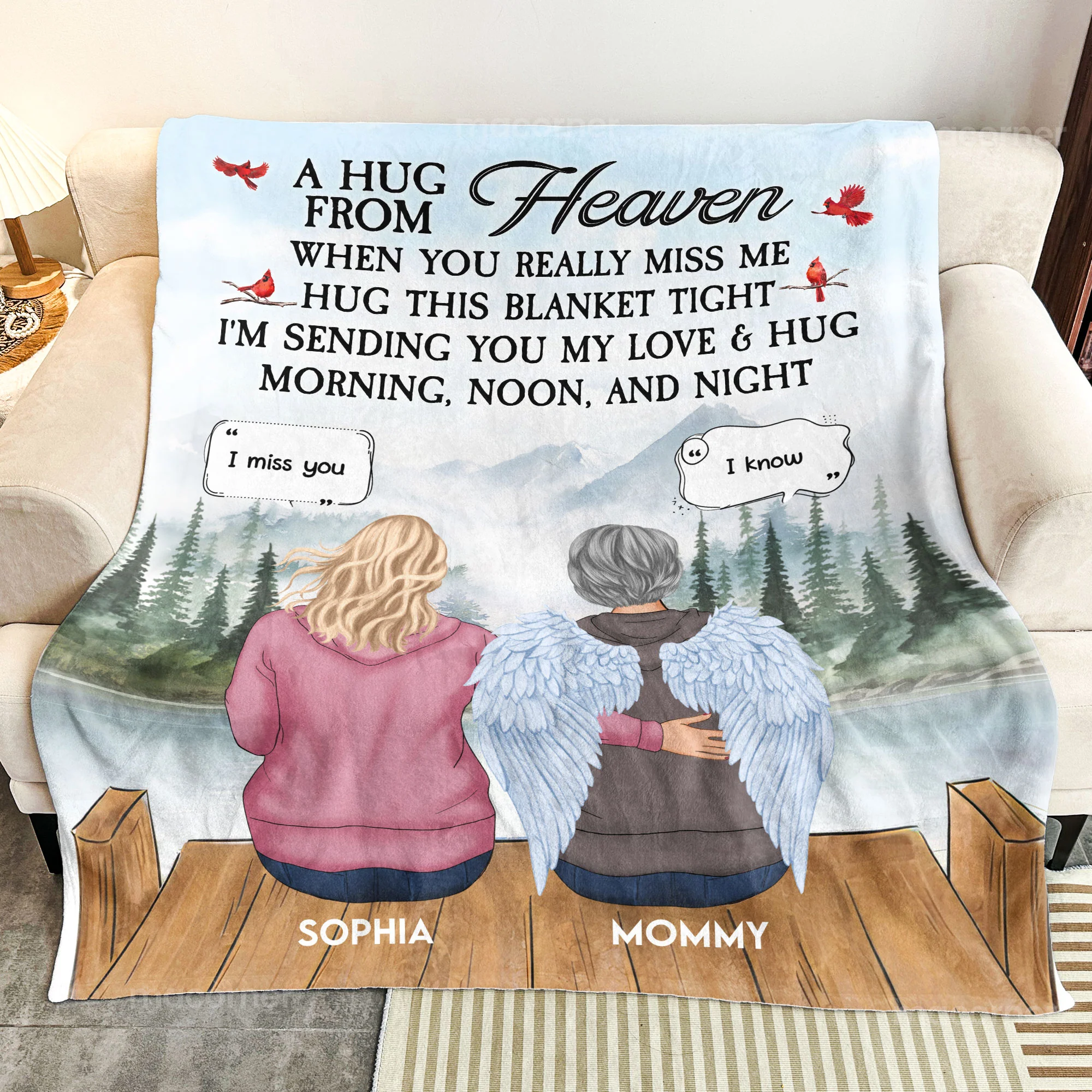 A Hug From Heaven, New Version - Personalized Blanket - Image 3