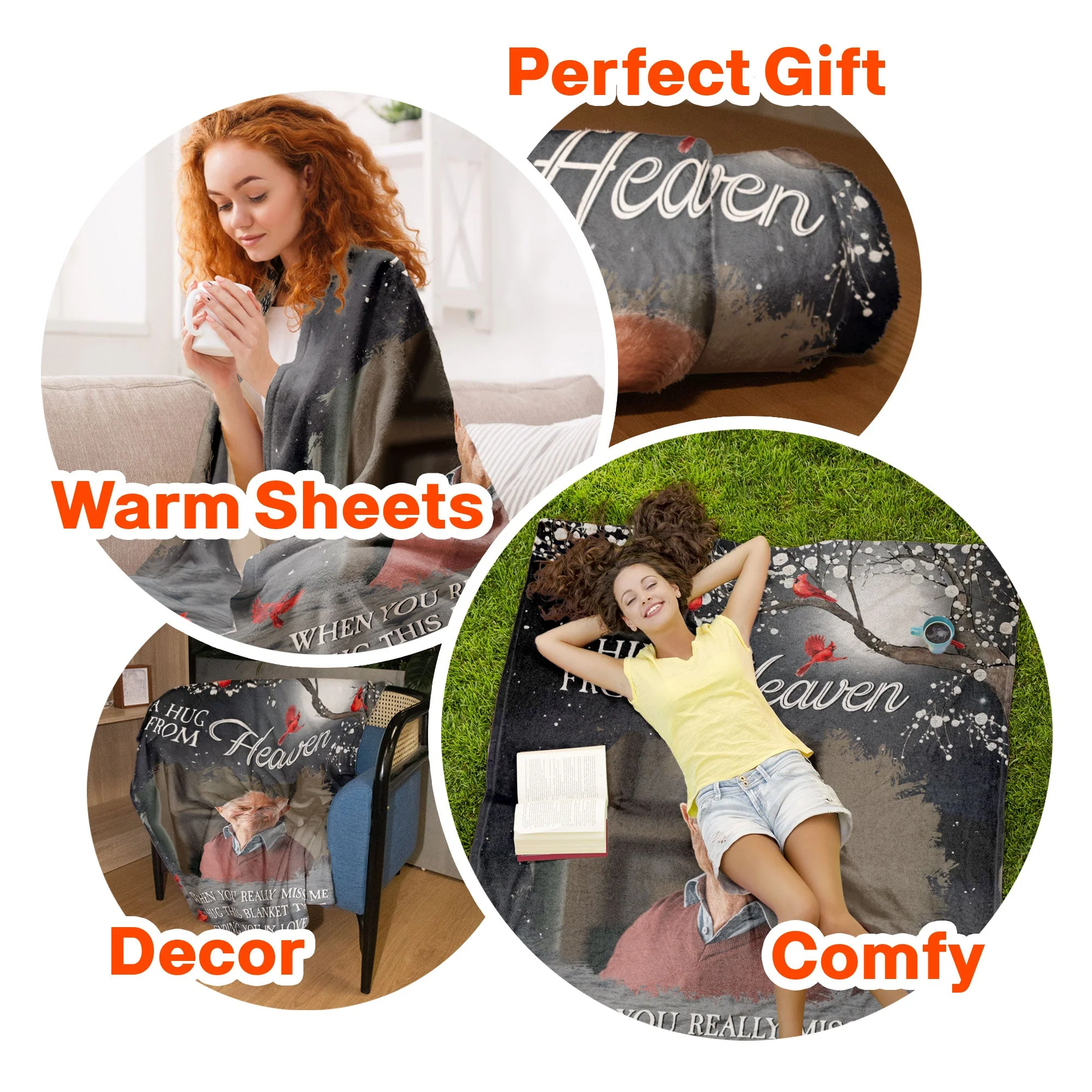 A Hug From Heaven - Personalized Memory Photo Blanket - Image 5