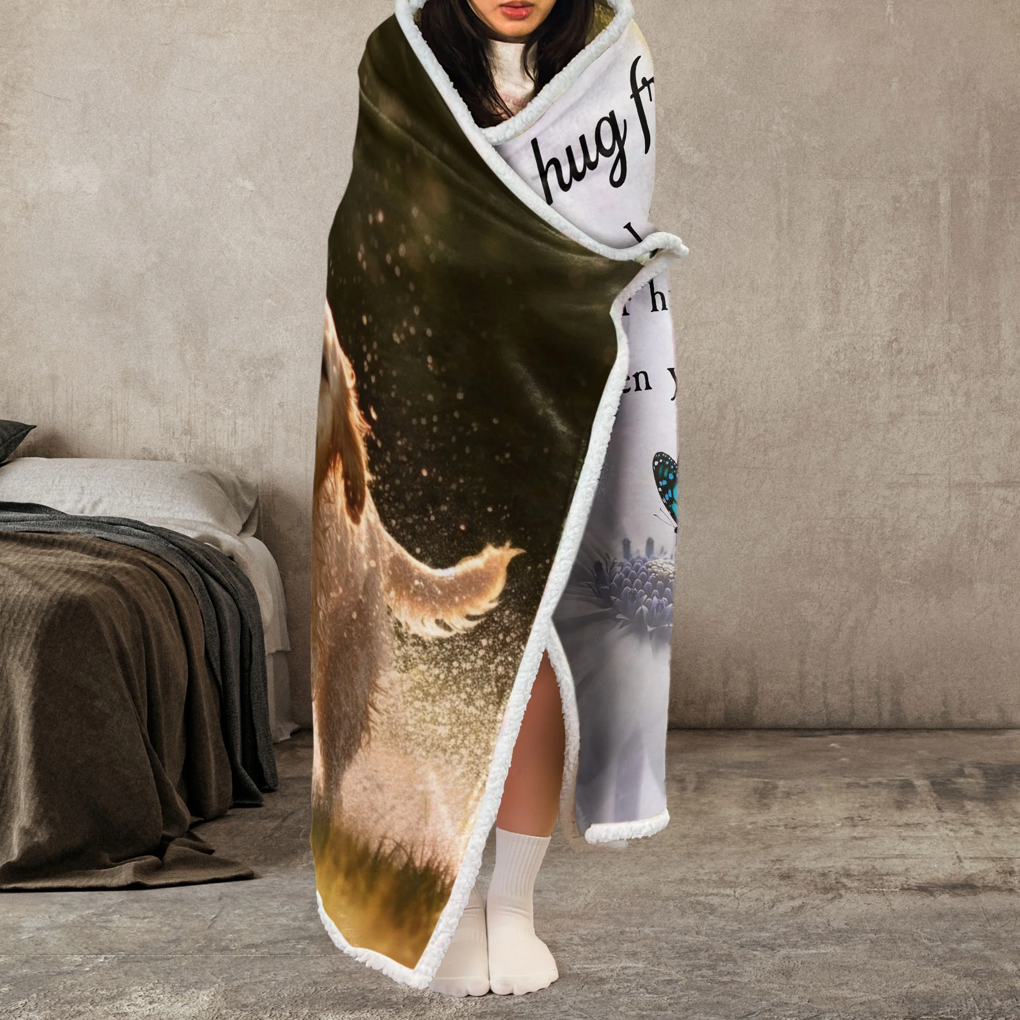 A Hug From Heaven - Personalized Photo Wearable Blanket Hoodie - Image 5
