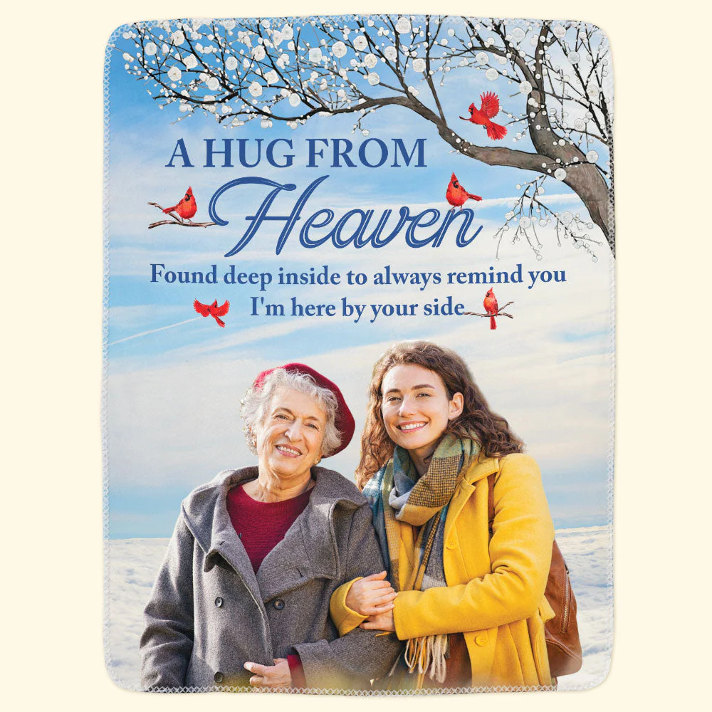 A Hug From Heaven To Remind You I'm Always With You - Personalized Photo Blanket - Image 4