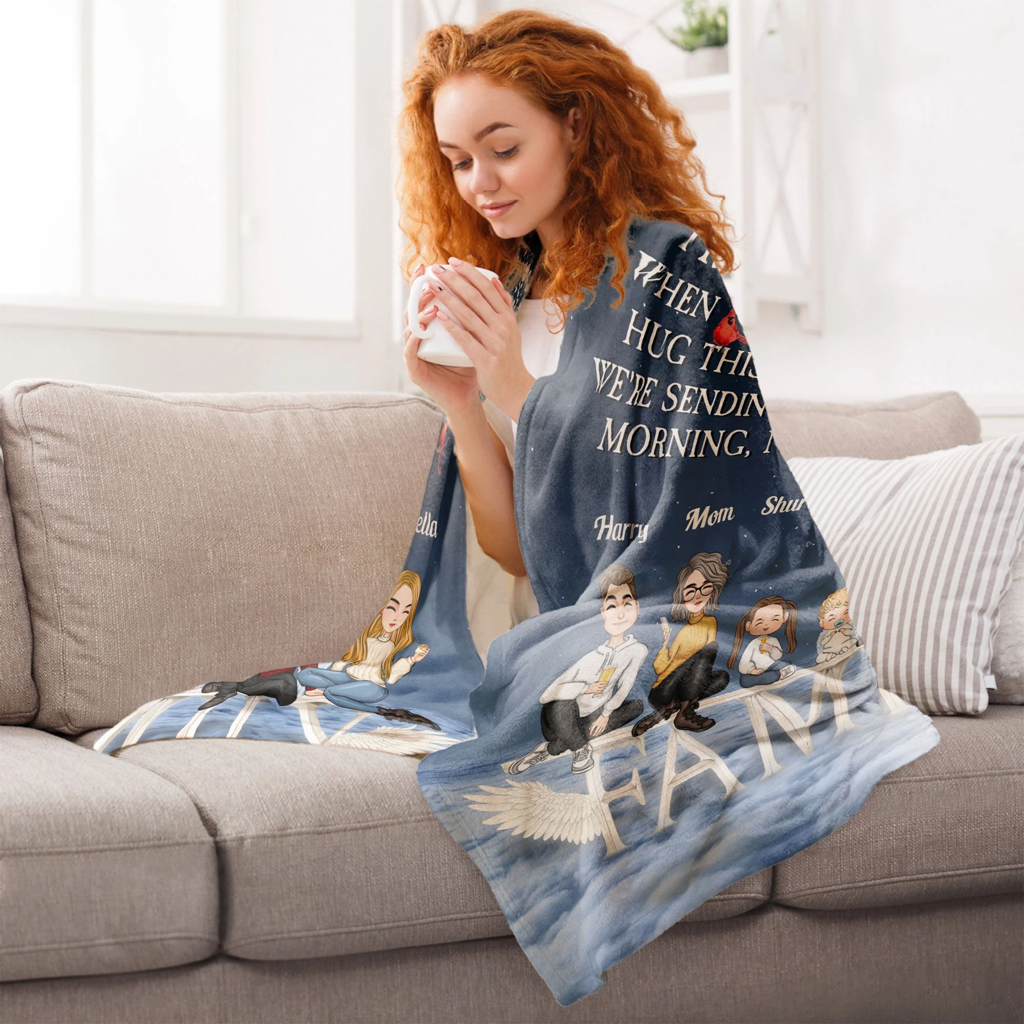 A Hug Sent From Heaven - Personalized Blanket - Image 5