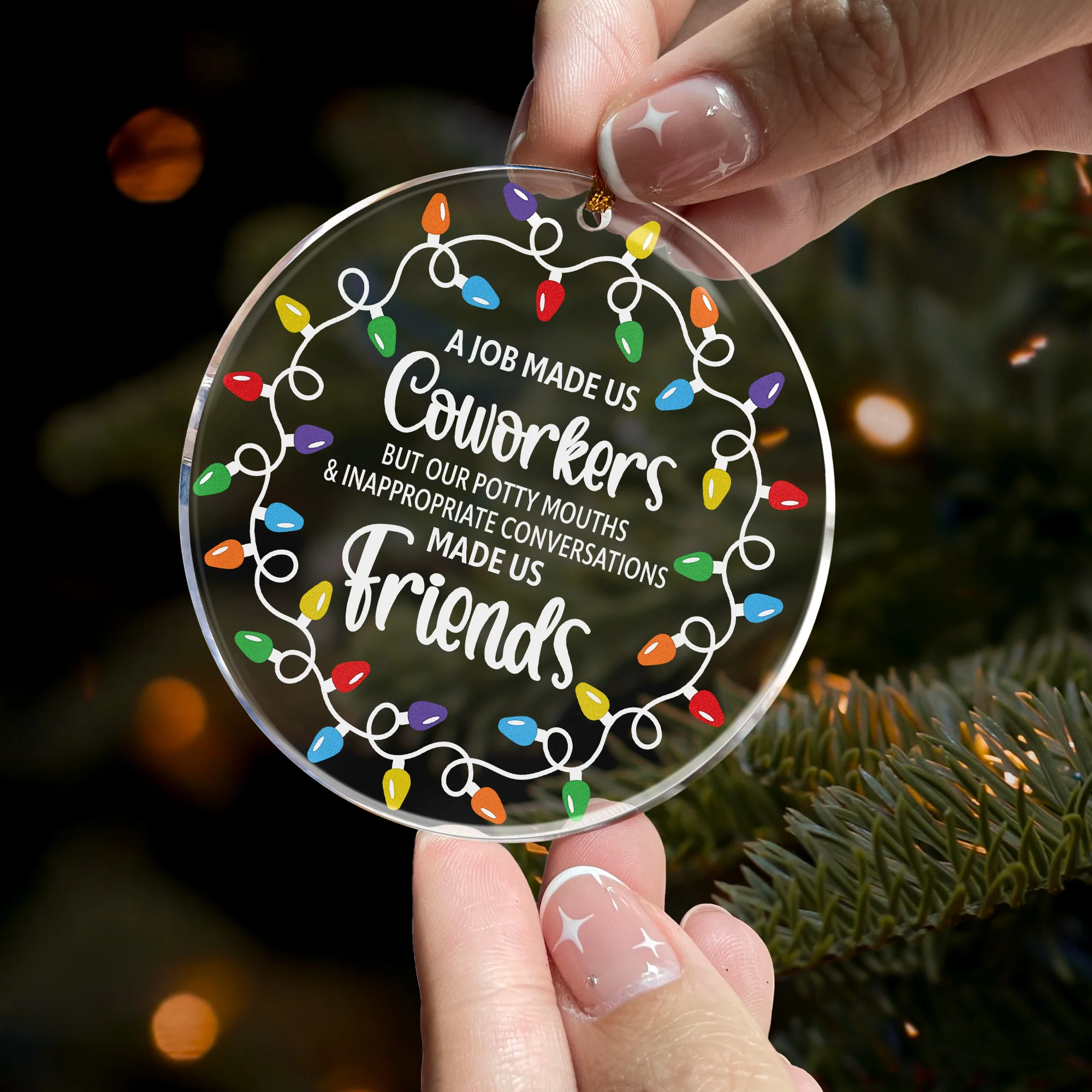 A Job Made Us Coworkers - Acrylic Ornament - Image 2