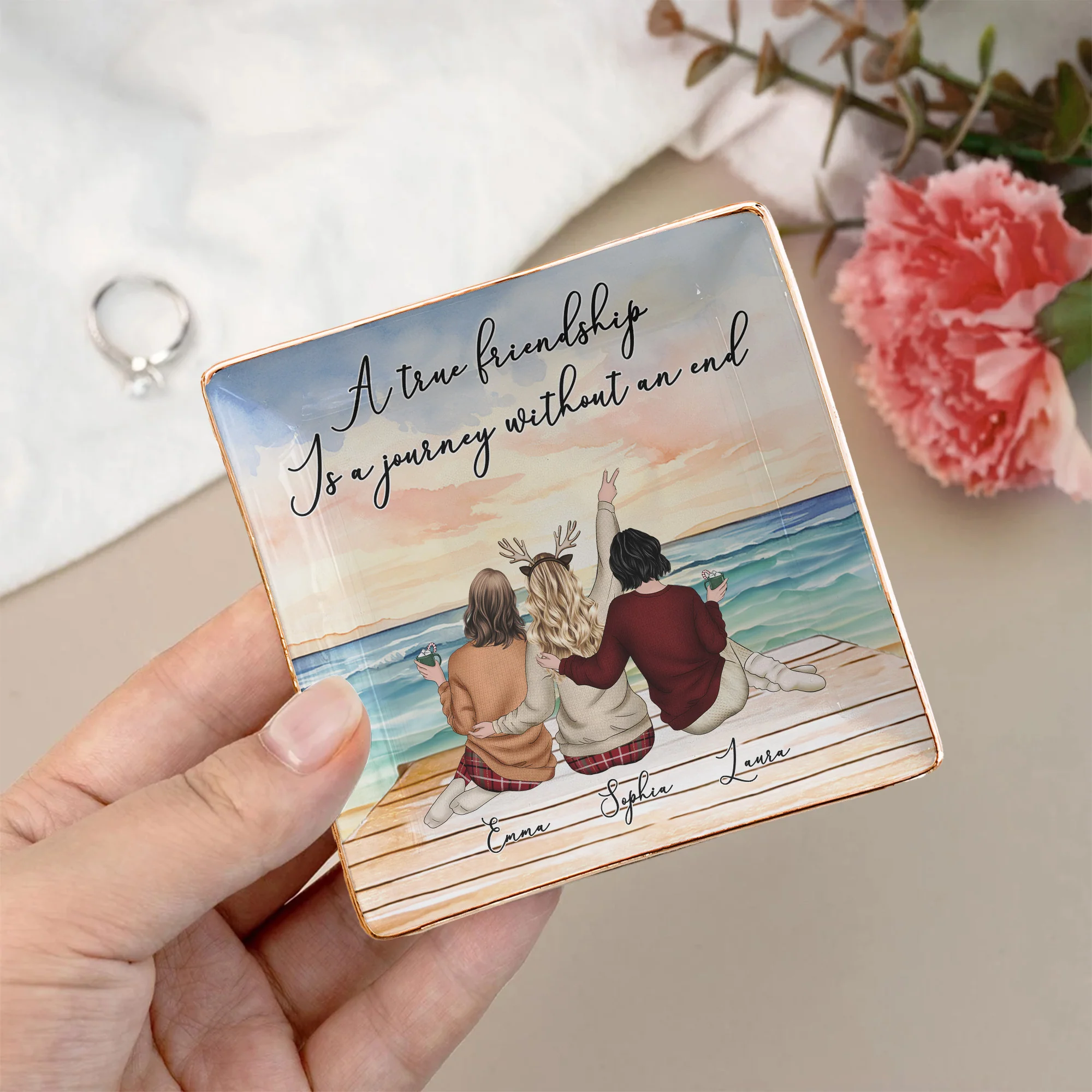 A Journey Without An End - Personalized Jewelry Dish - Image 3
