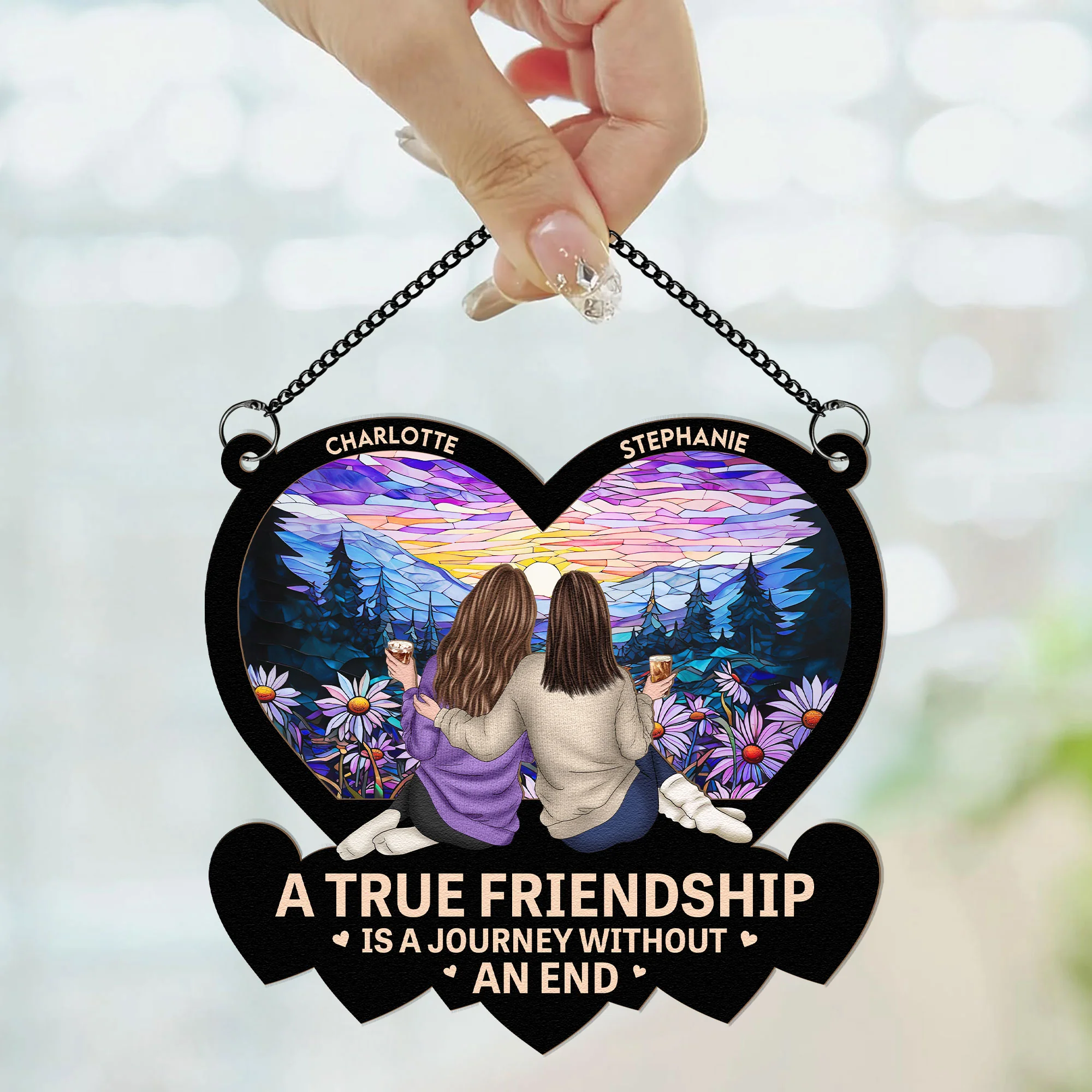 A Journey Without An End - Personalized Window Hanging Suncatcher Ornament - Image 2