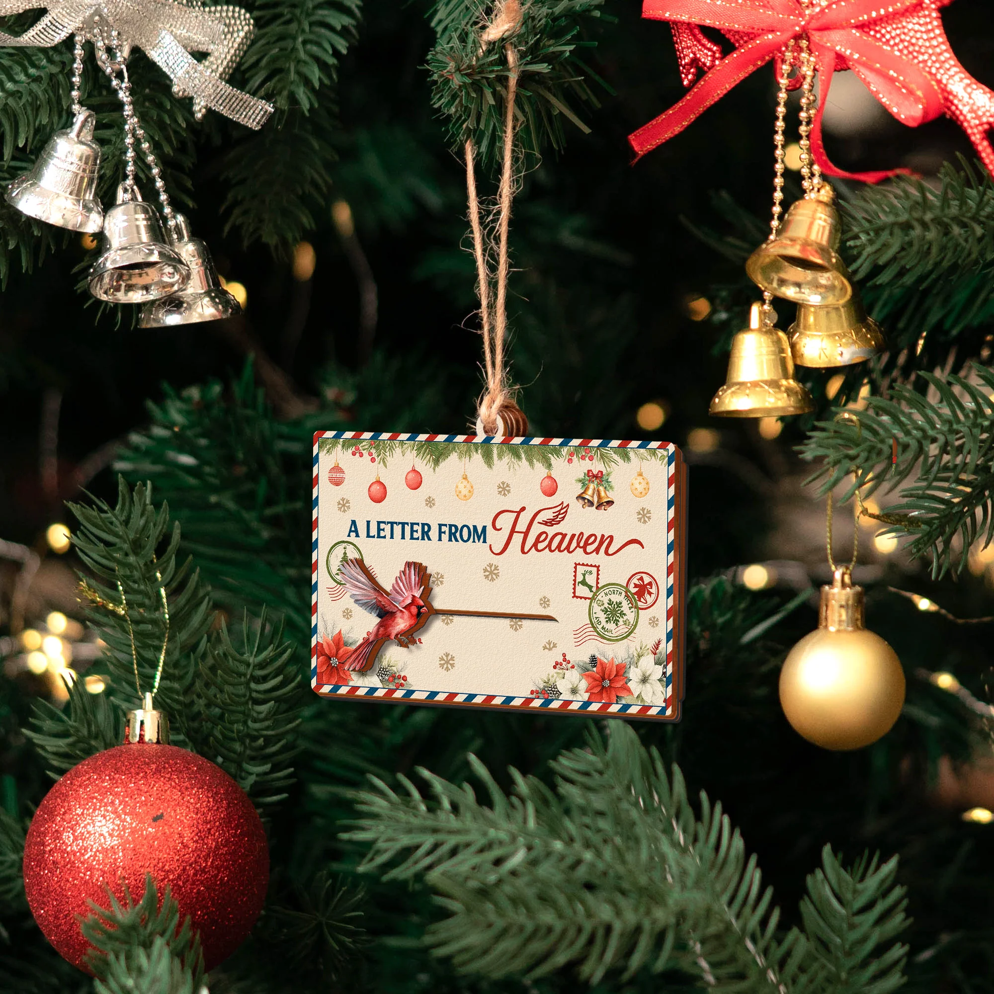 A Letter From Heaven Memorial Gifts - Personalized Wooden Slider Photo Ornament - Image 6