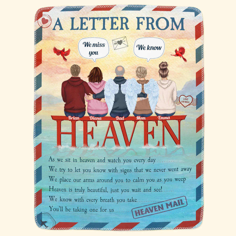 A Letter From Heaven - Personalized Memory Blanket - Loving, Memorial Gift For Family With Lost Ones, Parents, Grandparents, Children, Siblings - Image 3