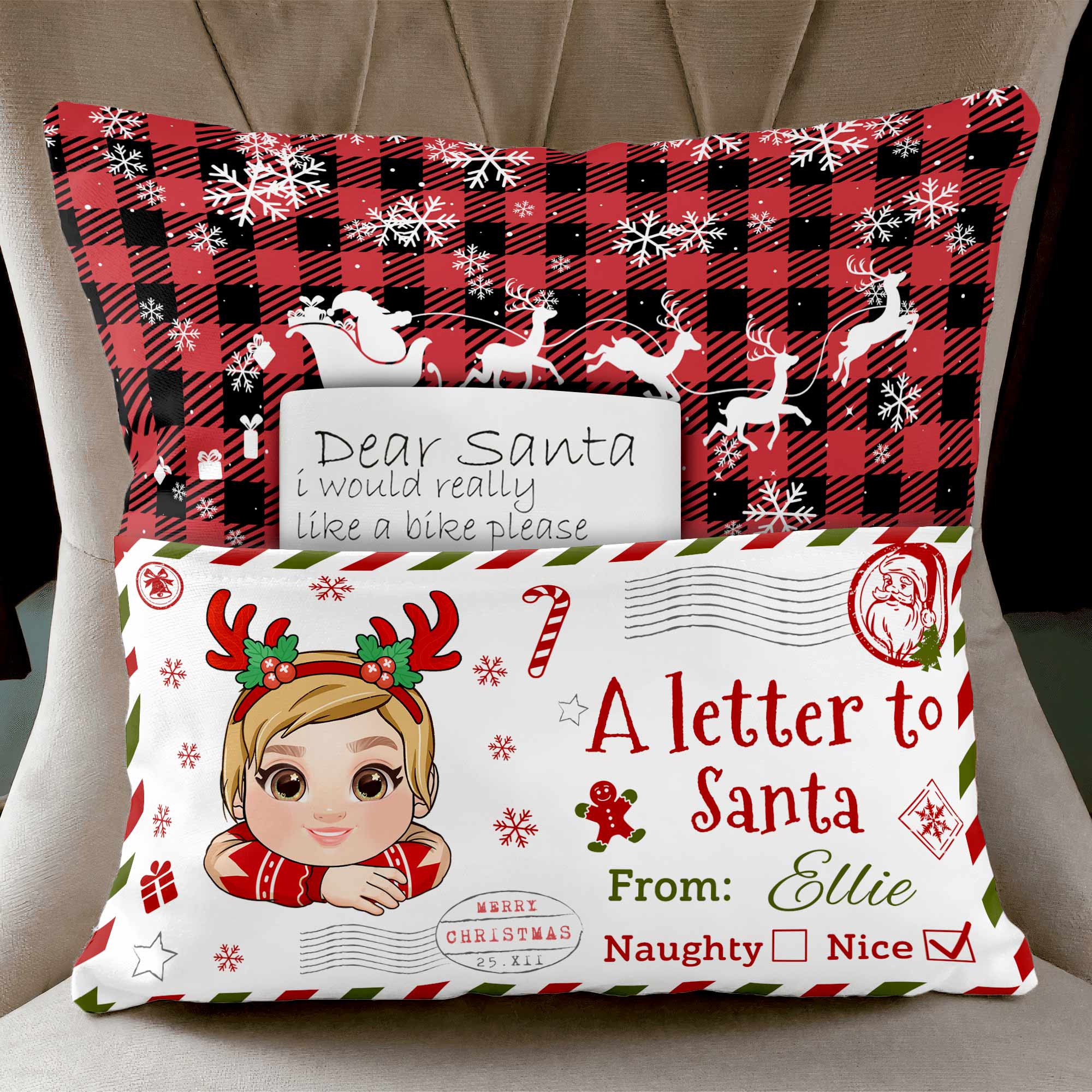 A Letter To Santa - Personalized Pocket Pillow (Insert Included) - Image 2