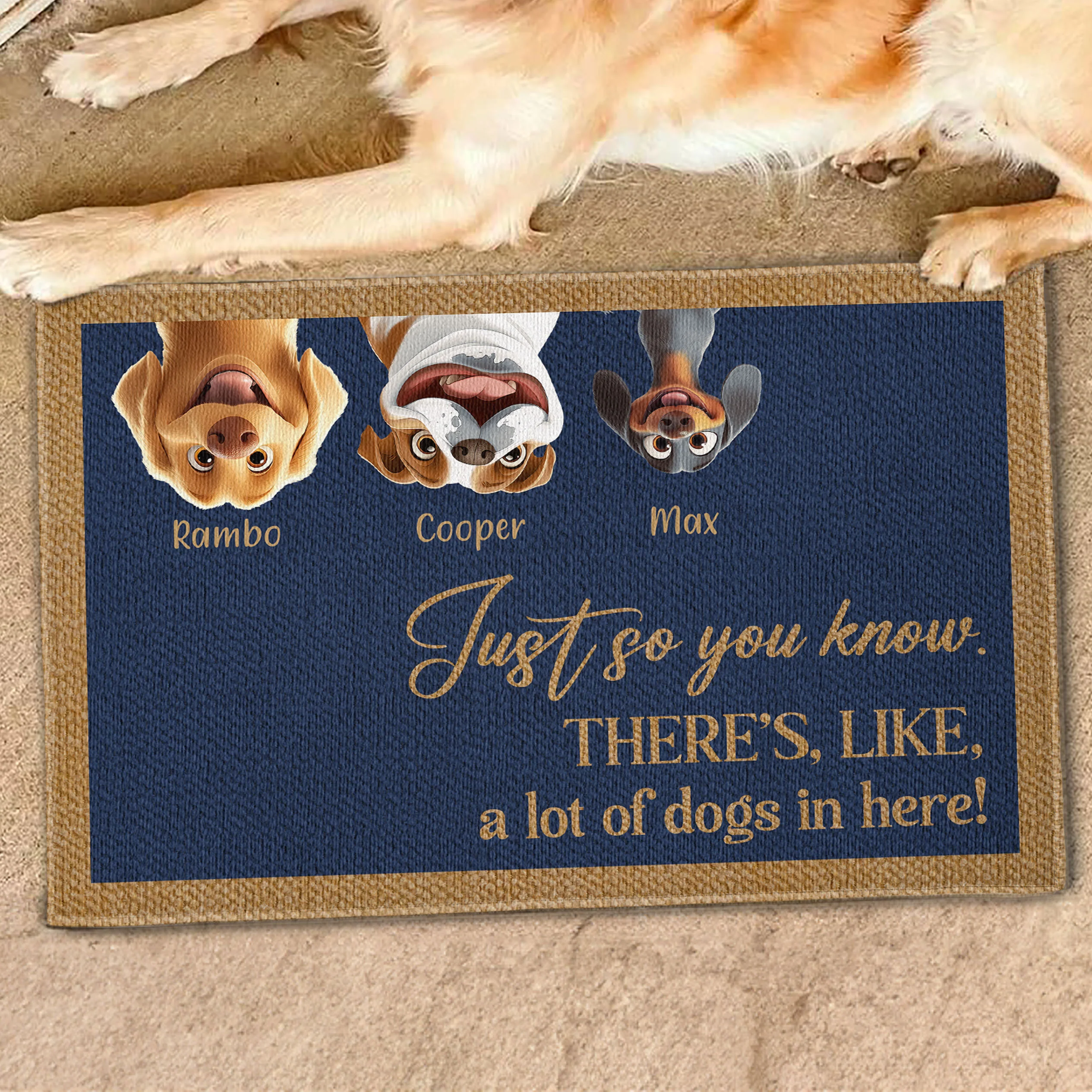 A Lot Of Dogs In Here! - Personalized Doormat - Image 2