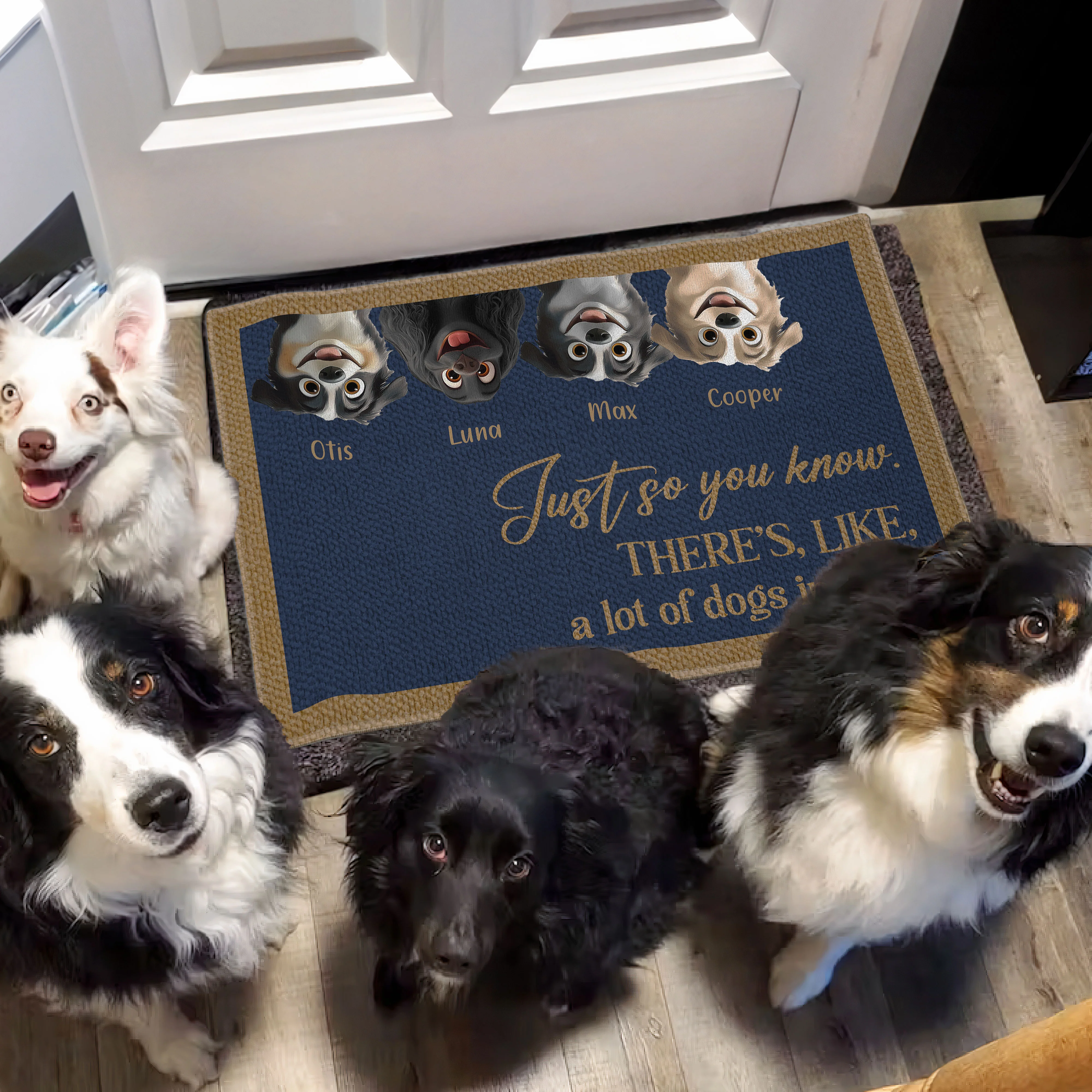 A Lot Of Dogs In Here! - Personalized Doormat - Image 3