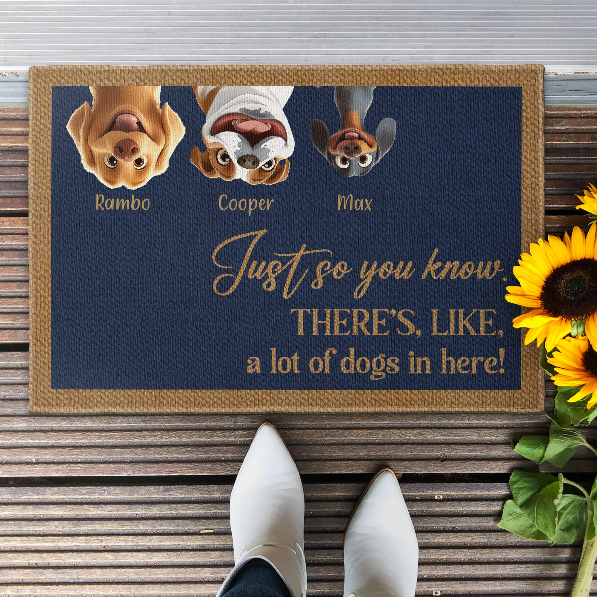 A Lot Of Dogs In Here! - Personalized Doormat - Image 4