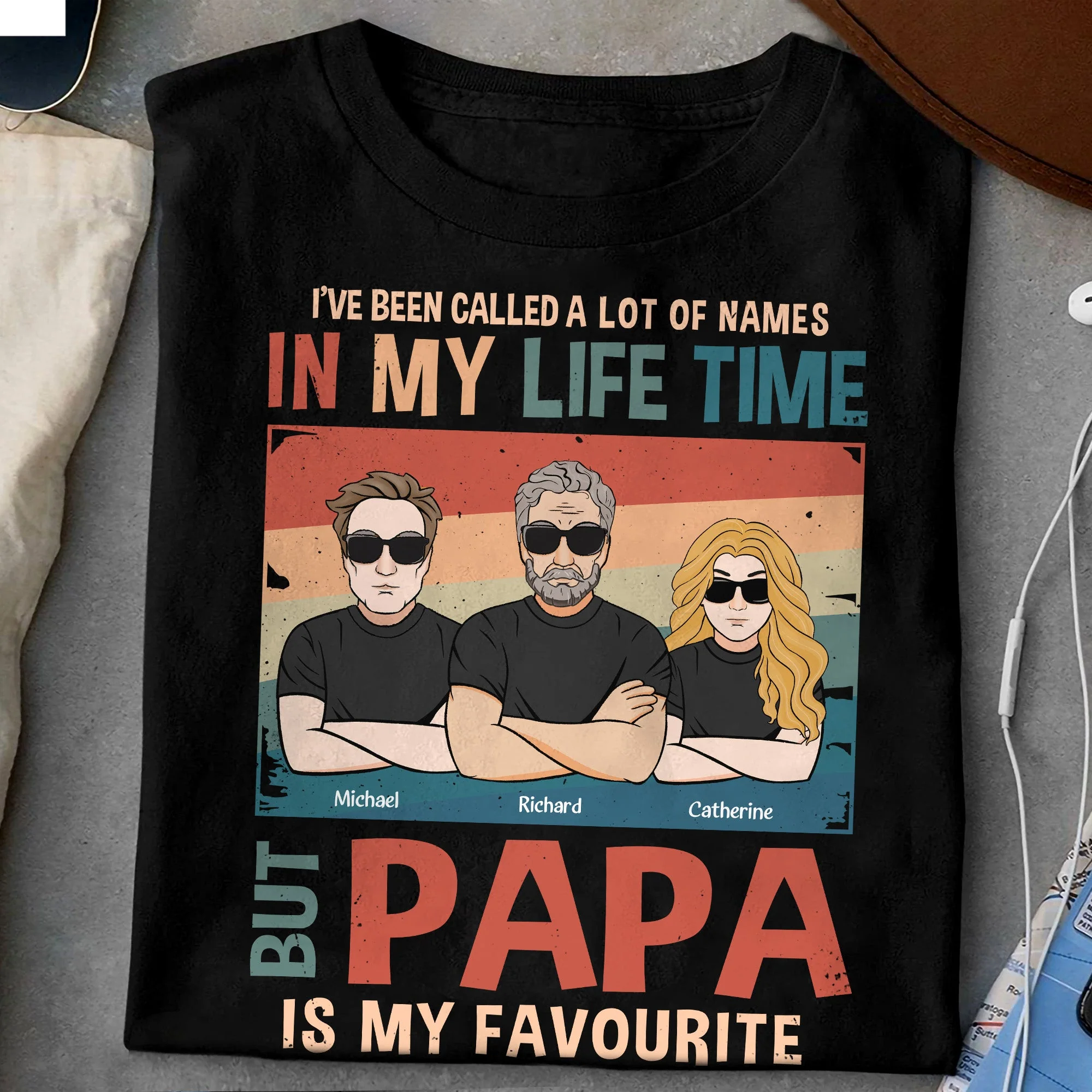 A Lot Of Names In My Lifetime Papa Is My Favourite - Personalized Shirt - Image 2