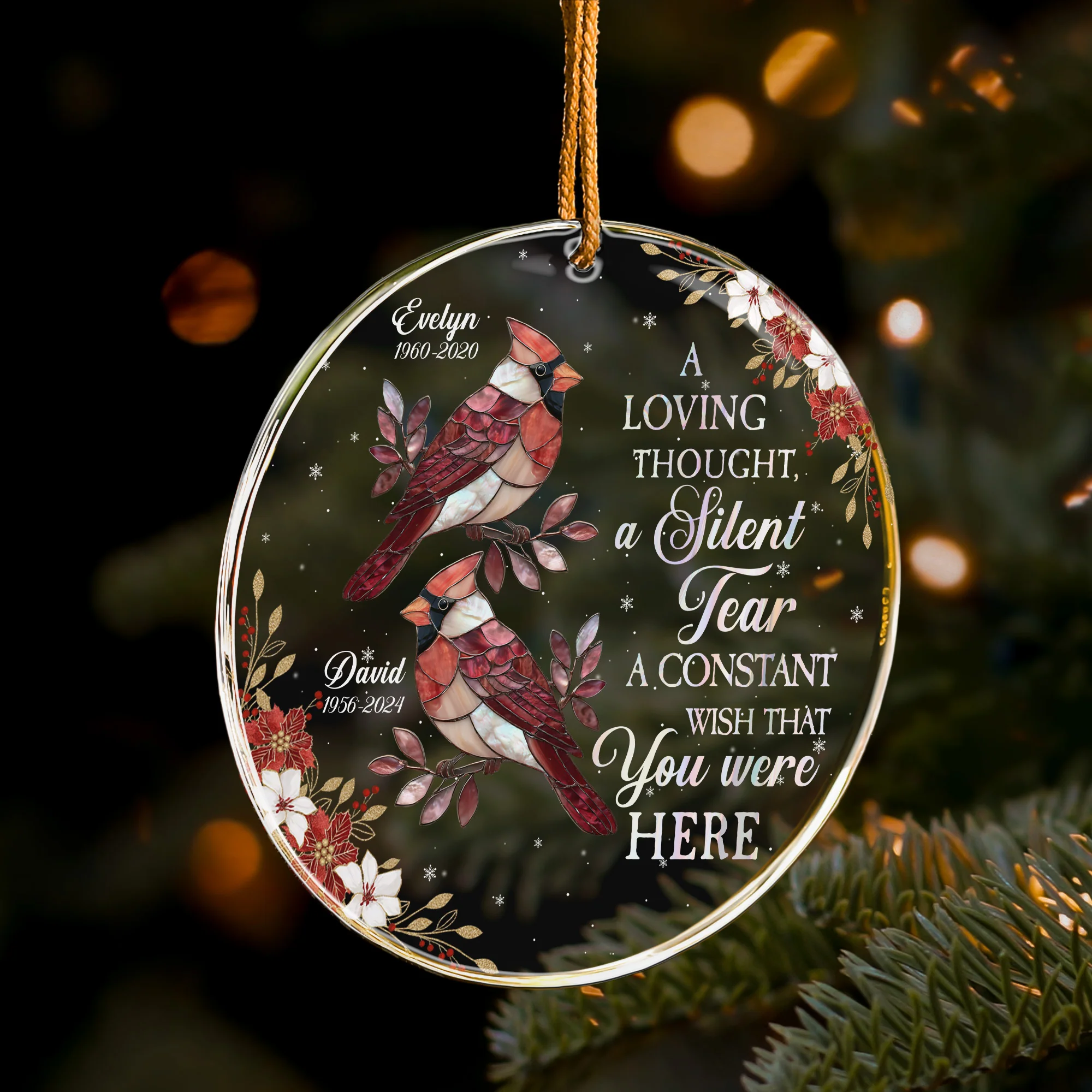 A Loving Thought A Silent Tear A Constant Wish That You Were Here - Personalized Acrylic Ornament - Image 4